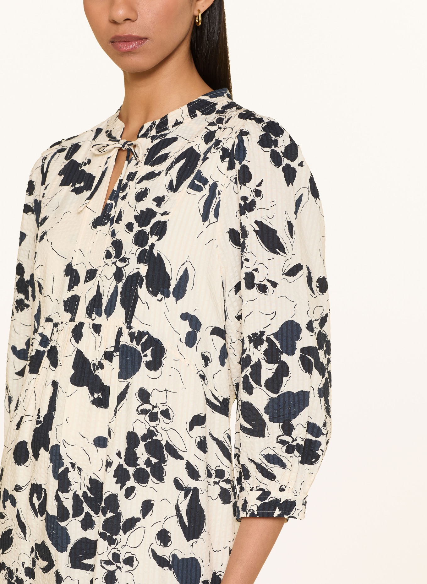 Part Two Sukienka ALESSAPW z rękawami 3/4: ECRU / GRANATOWY