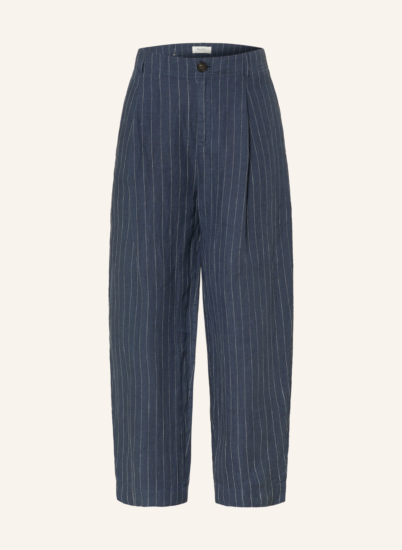 Part Two 7/8-broek NETTASPW van linnen: DONKERBLAUW