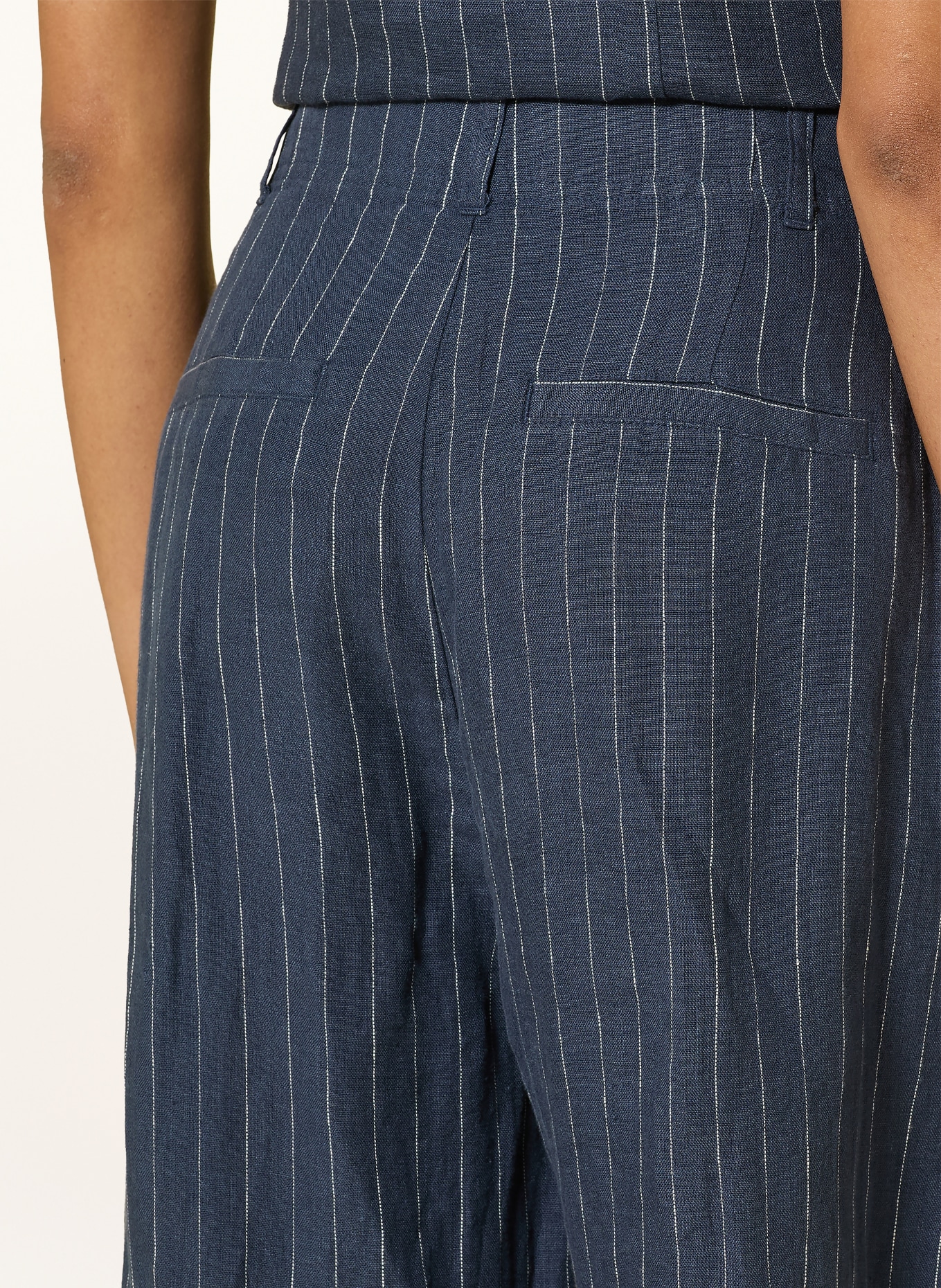 Part Two 7/8-broek NETTASPW van linnen: DONKERBLAUW