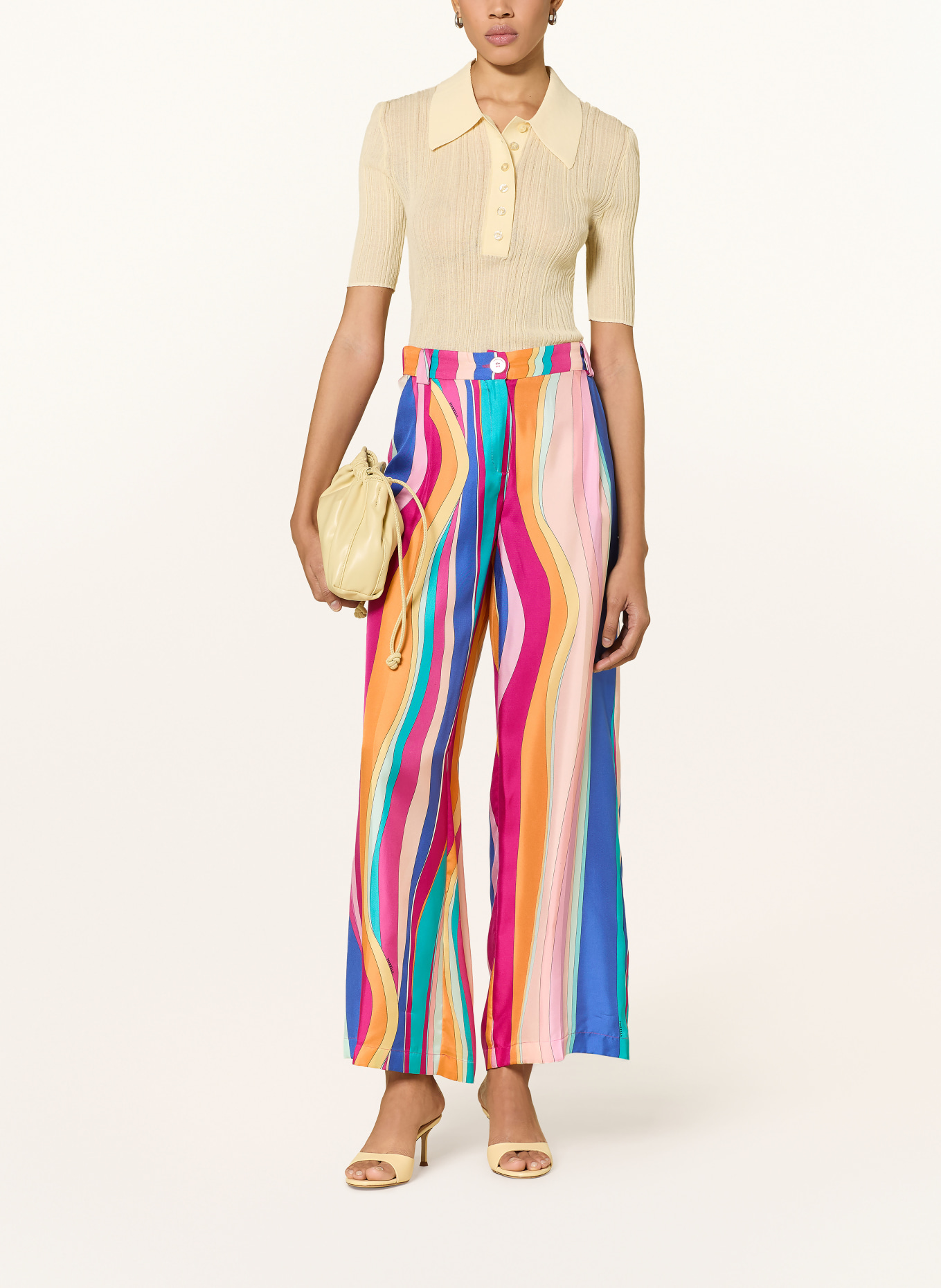 MARELLA Zijden broek: BLAUW / ROOD / ORANJE