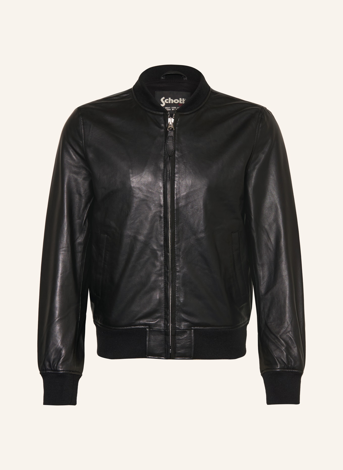 Schott NYC leather jacket: BLACK