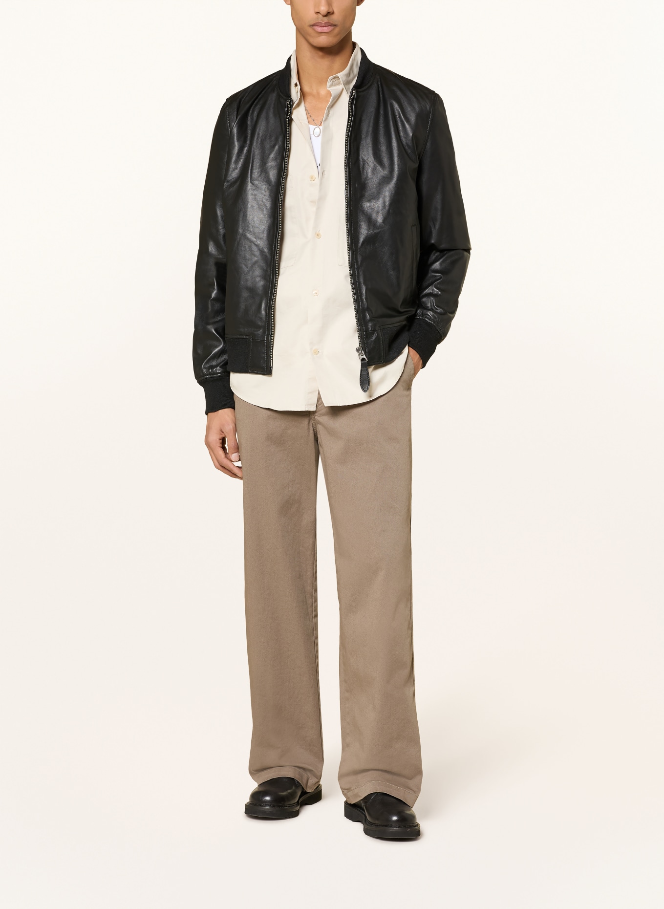 Schott NYC leather jacket: BLACK