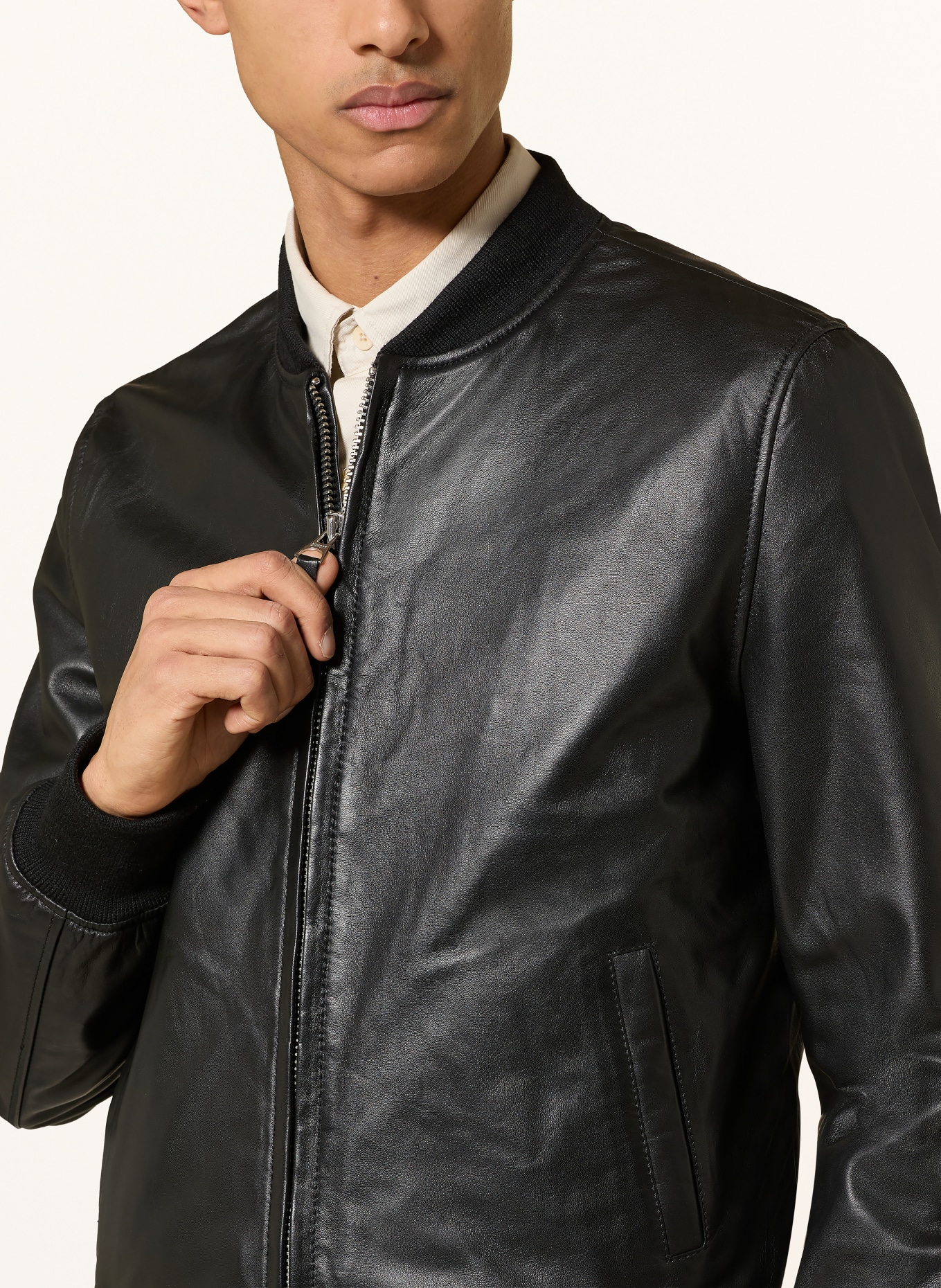 Schott NYC leather jacket: BLACK