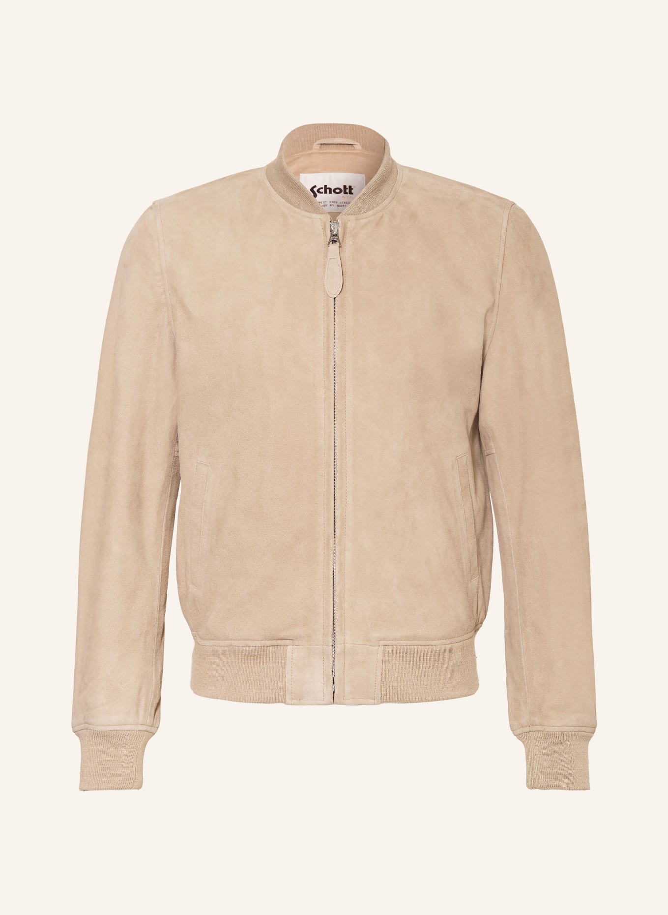Schott NYC leather jacket: BEIGE