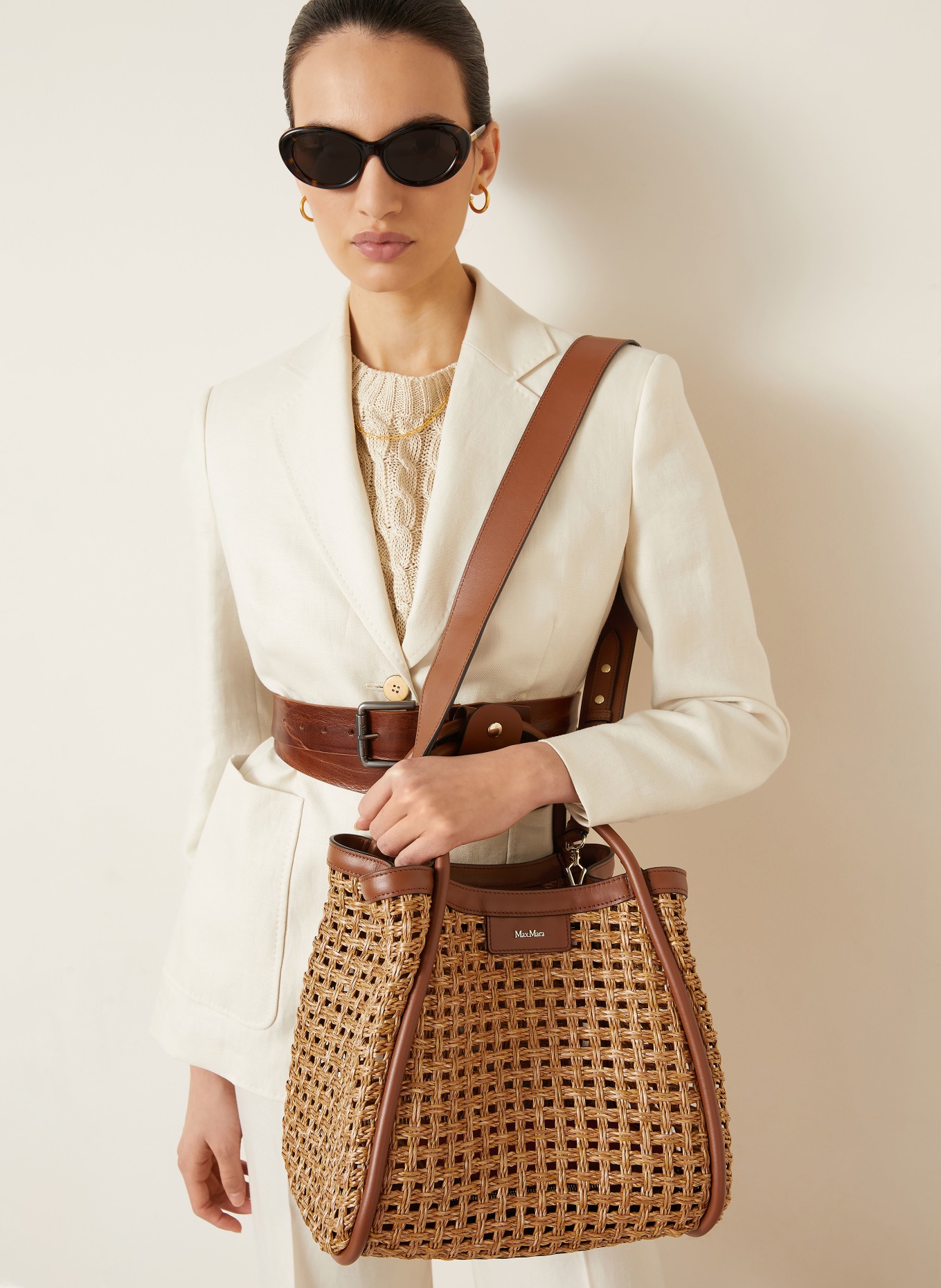 Max Mara Torebka MARINECESTO z etui: BRĄZOWY / ZŁOTY