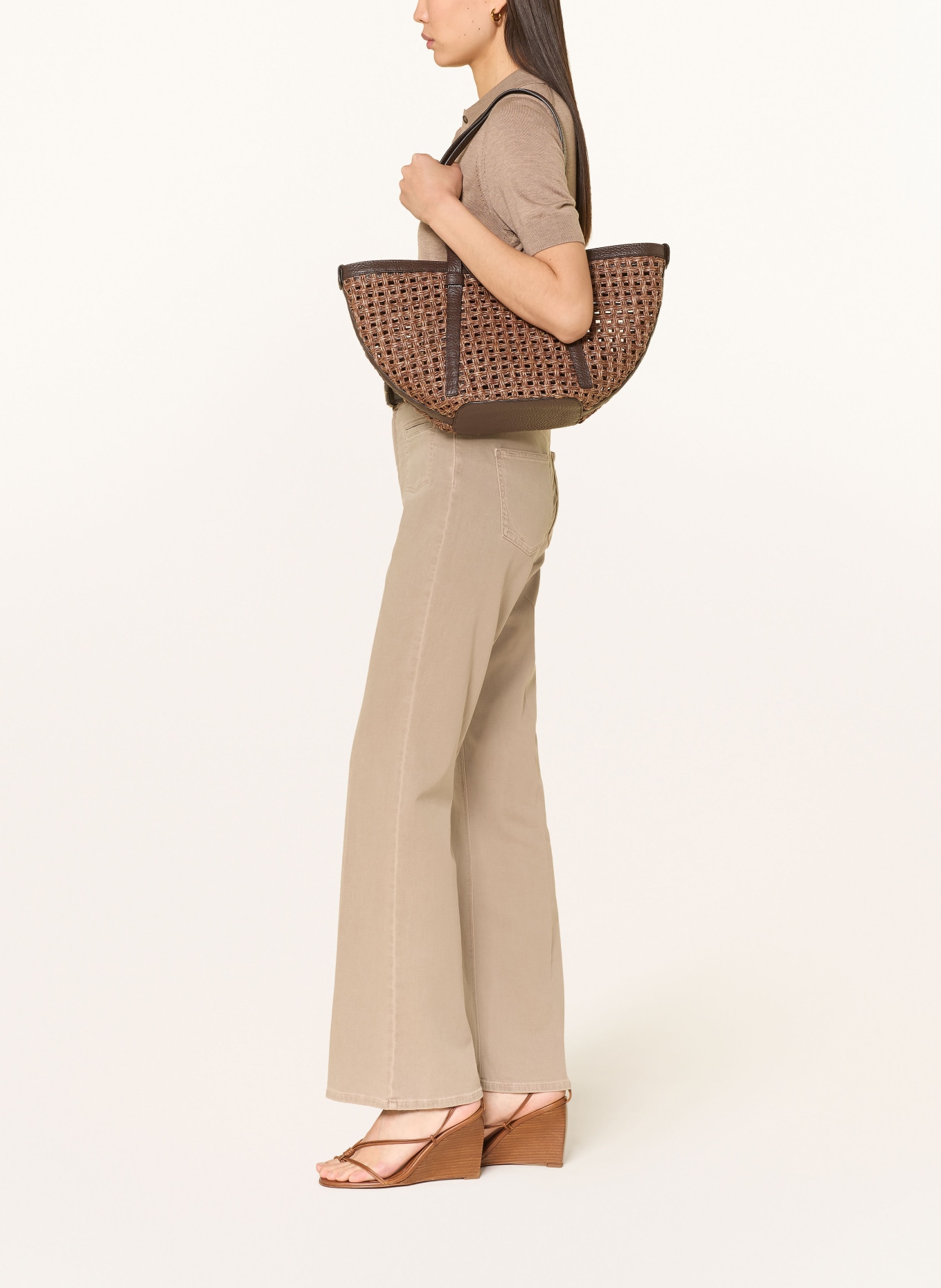 RAFFAELLO ROSSI Flared Jeans NELLA: 375 Warm Taupe