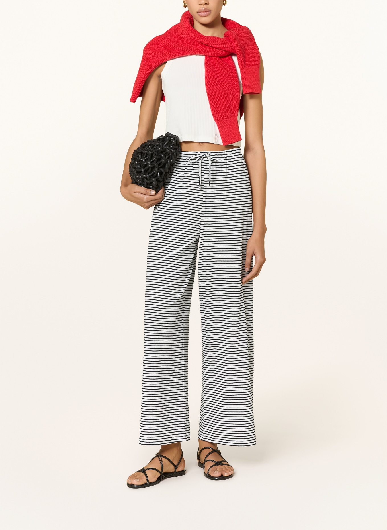 ONLY Broek: WIT / ZWART