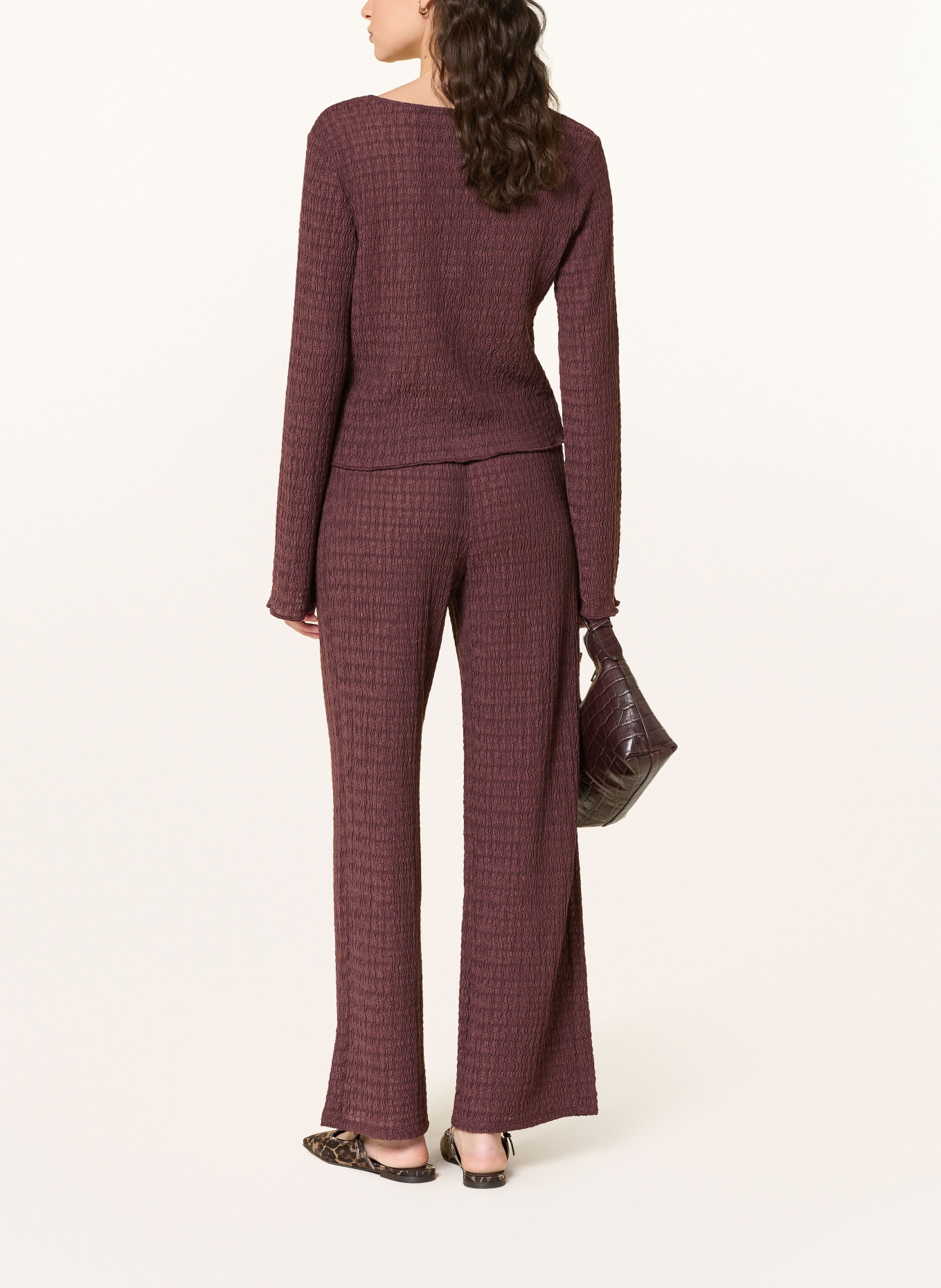 ONLY Marlenehose aus Jersey: BRAUN