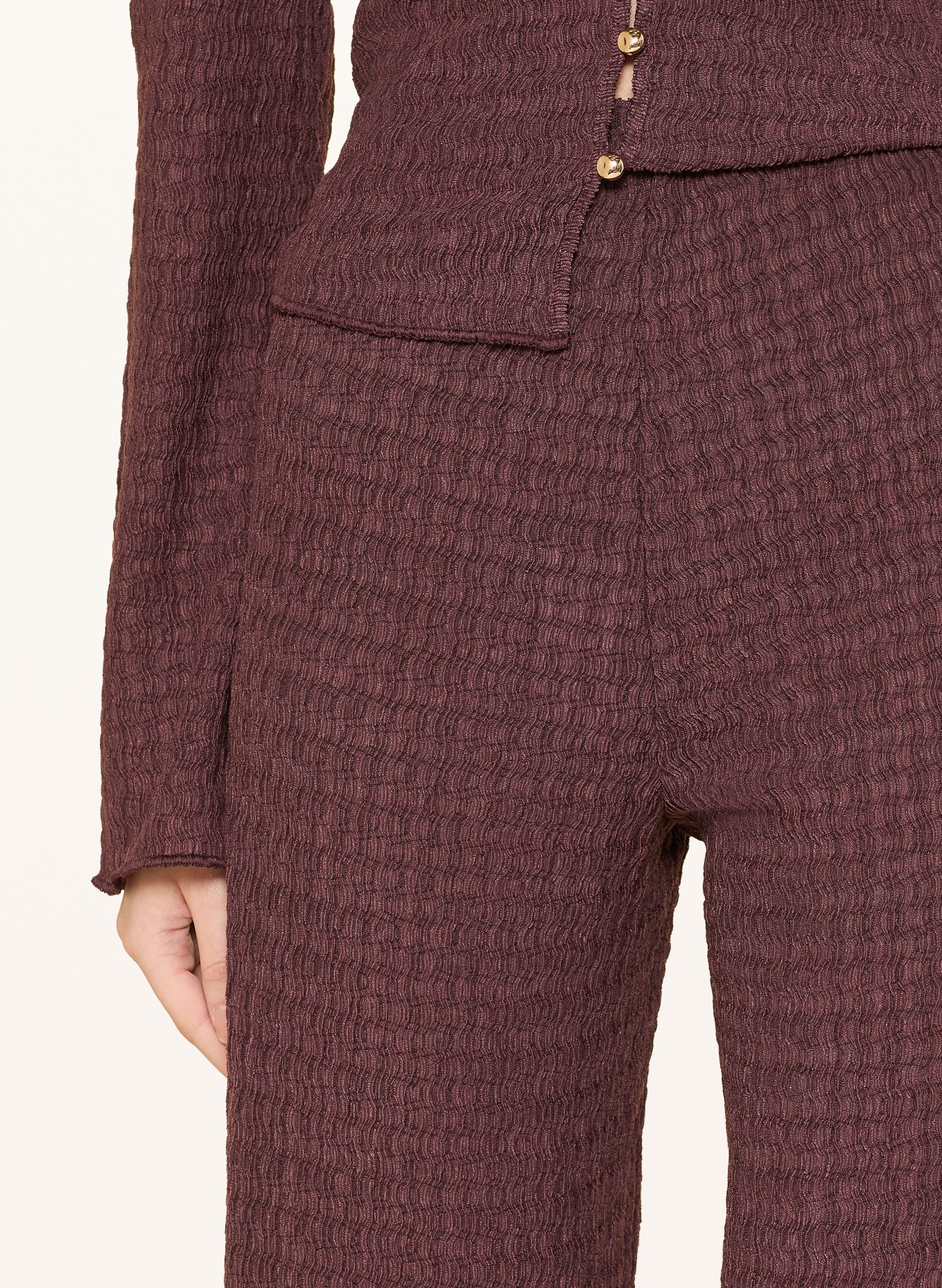 ONLY Marlenehose aus Jersey: BRAUN