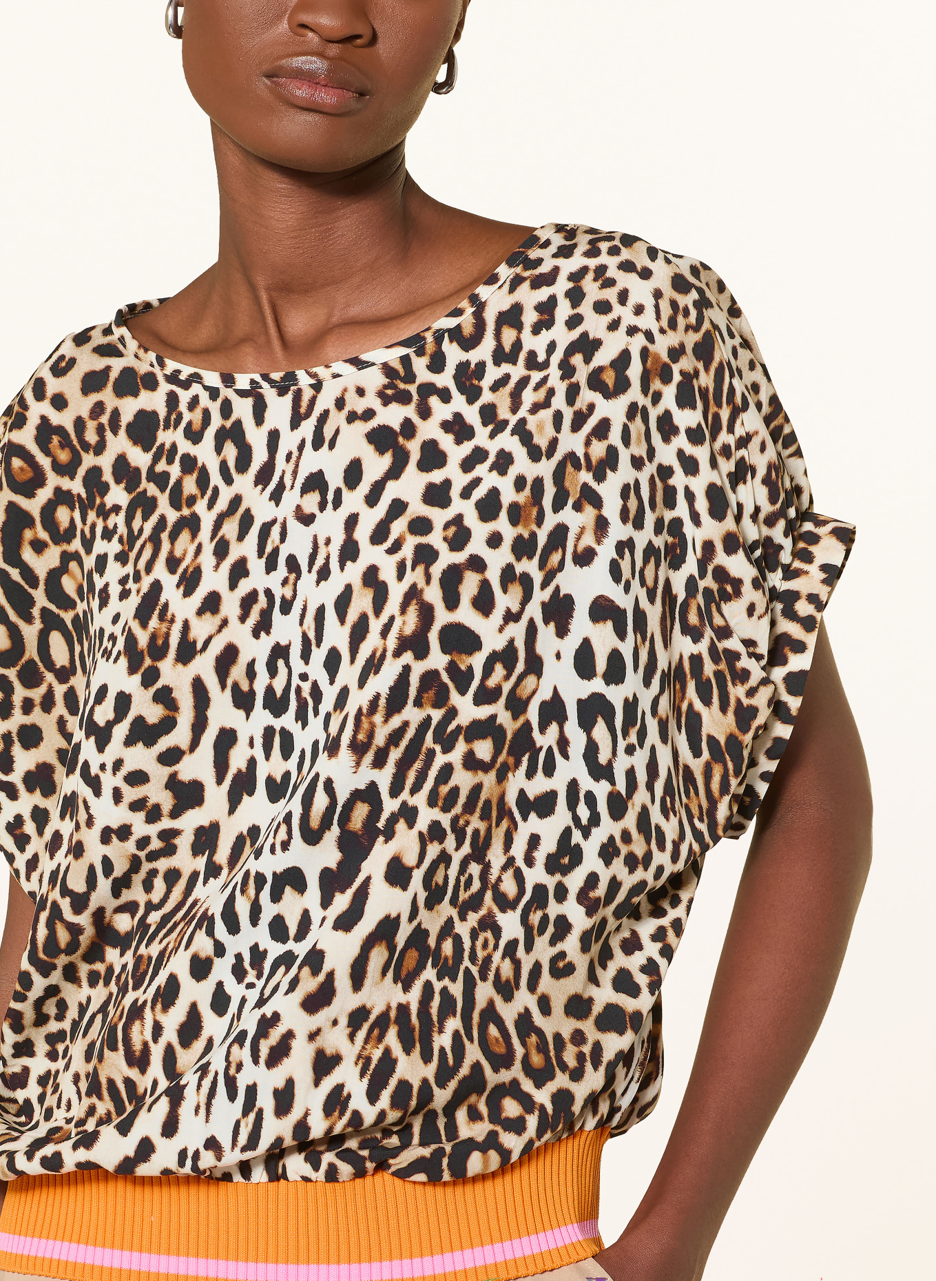 Emily VAN DEN BERGH blouse shirt: CREAM / BROWN / ORANGE