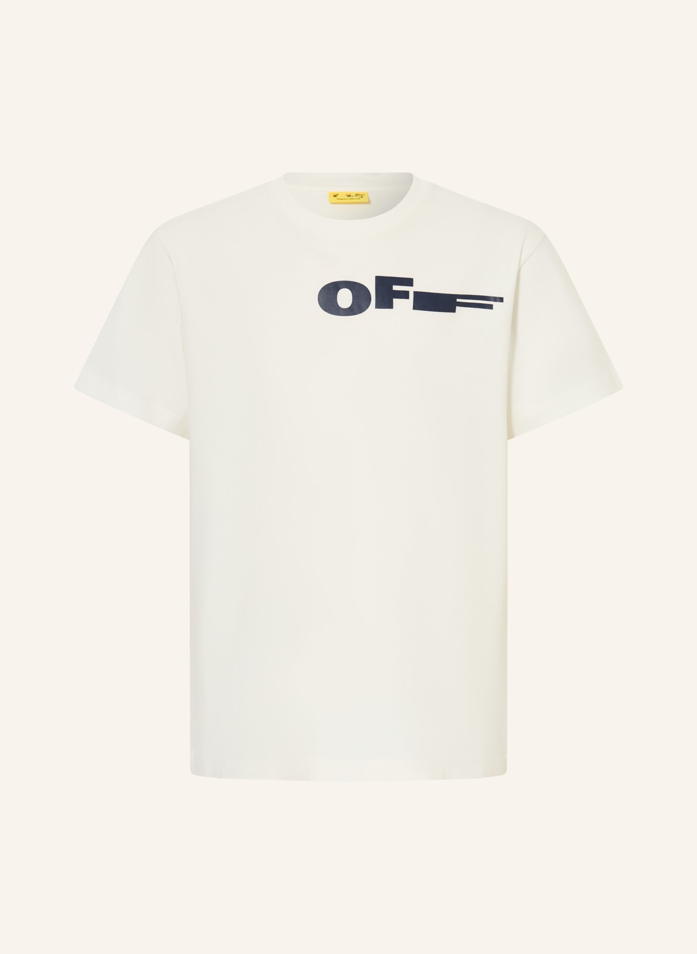 Off-White T-Shirt: WEISS / DUNKELBLAU