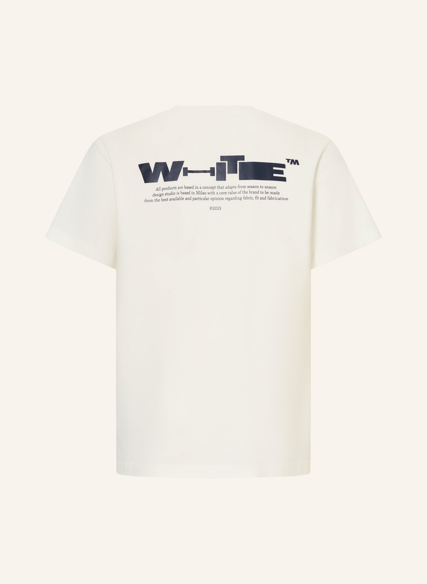 Off-White T-Shirt: WEISS / DUNKELBLAU