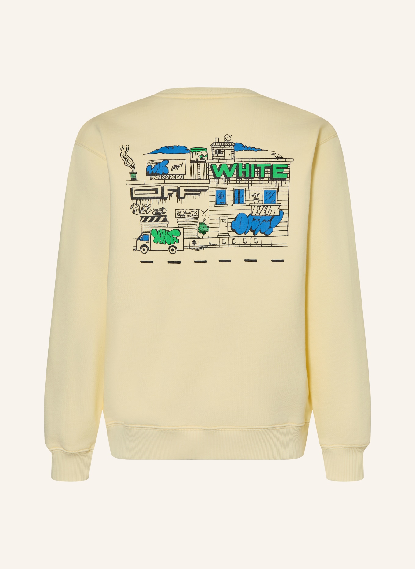 Off-White Sweatshirt: LICHTGEEL / GROEN / BLAUW