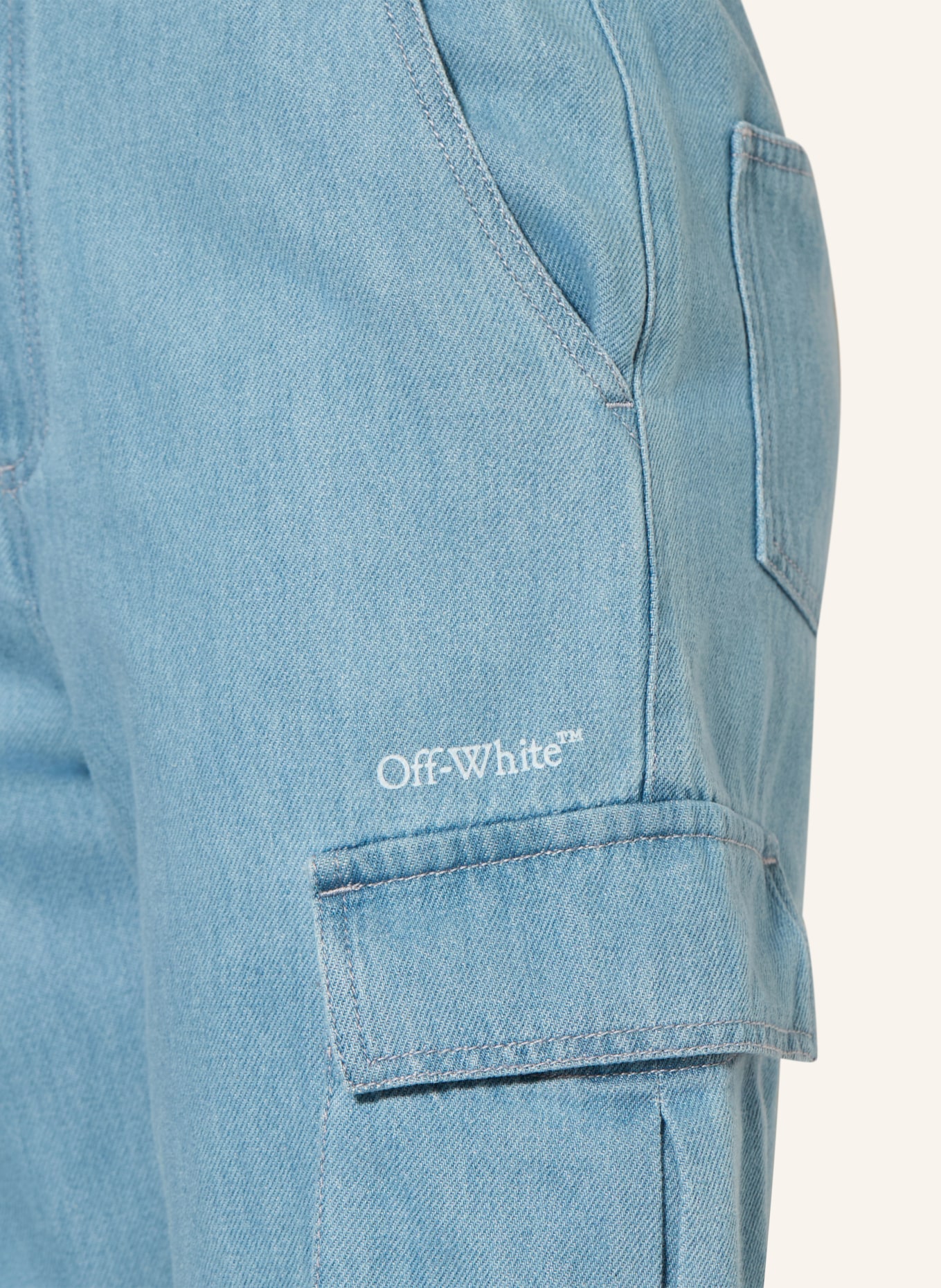 Off-White Cargo-jeansshort: 423 MEDIUM BLUE