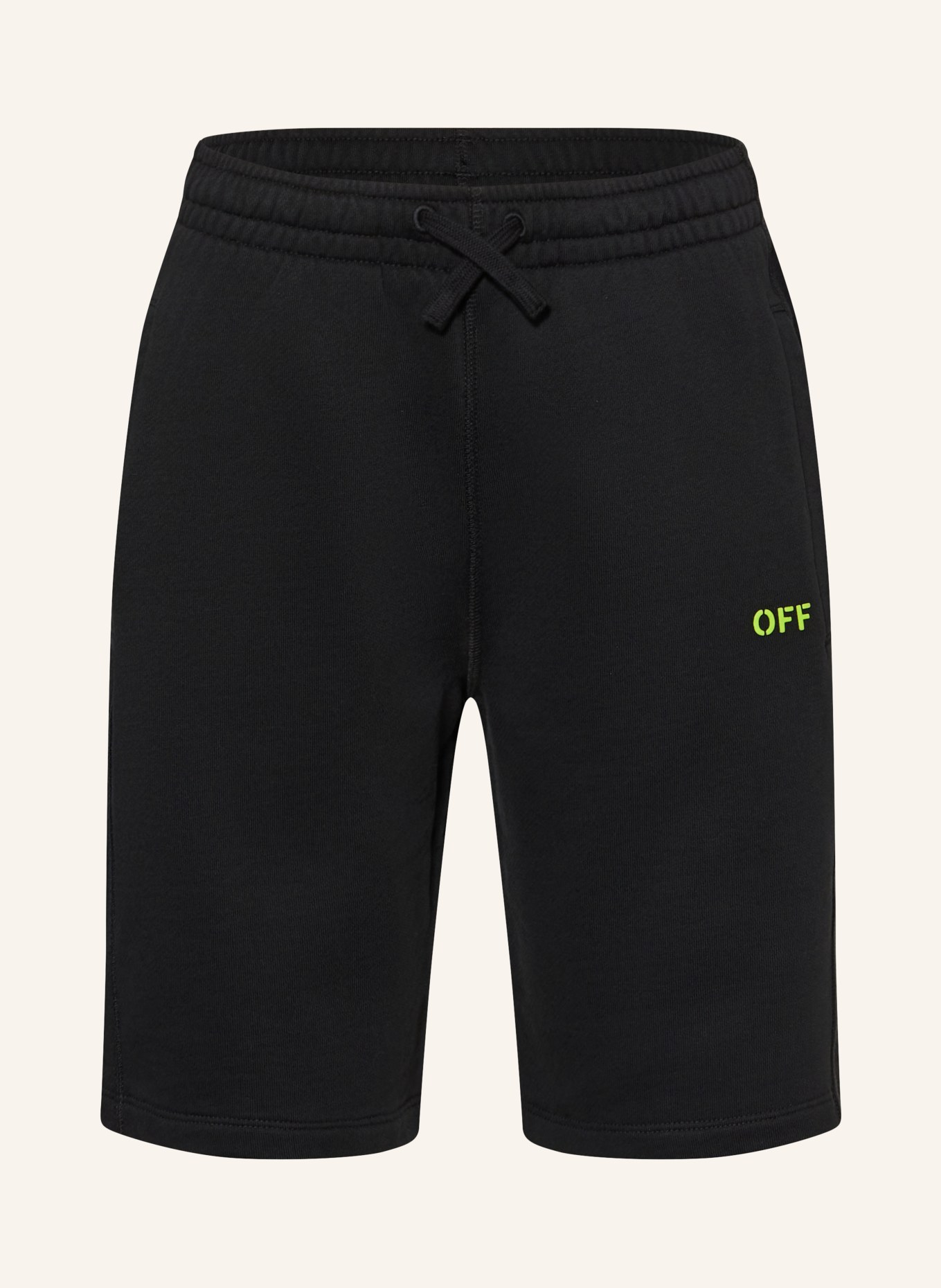 Off-White Sweatshorts: ZWART / NEONGROEN
