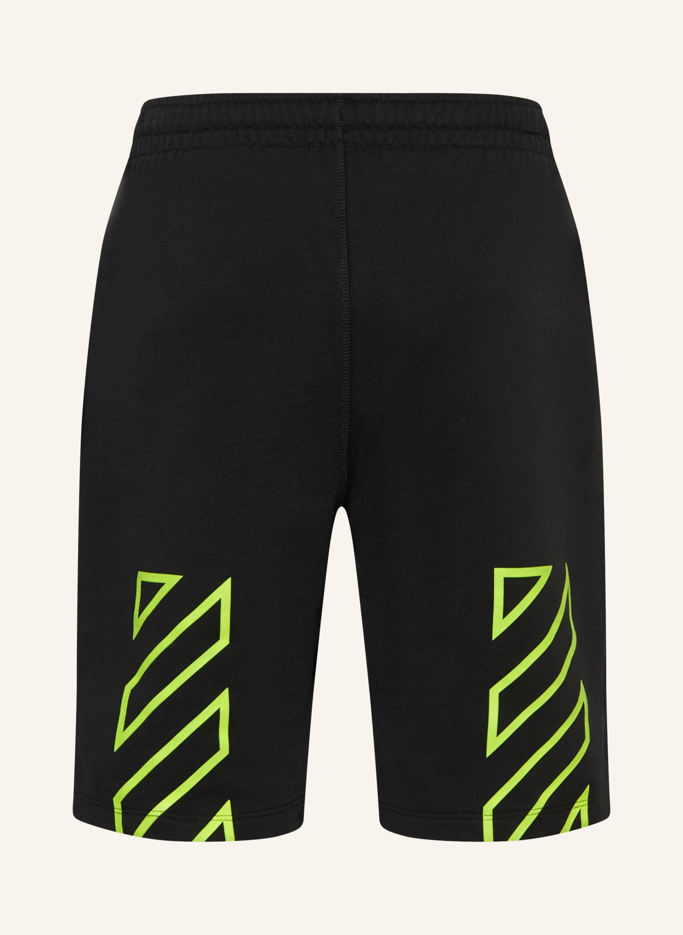 Off-White Sweatshorts: ZWART / NEONGROEN