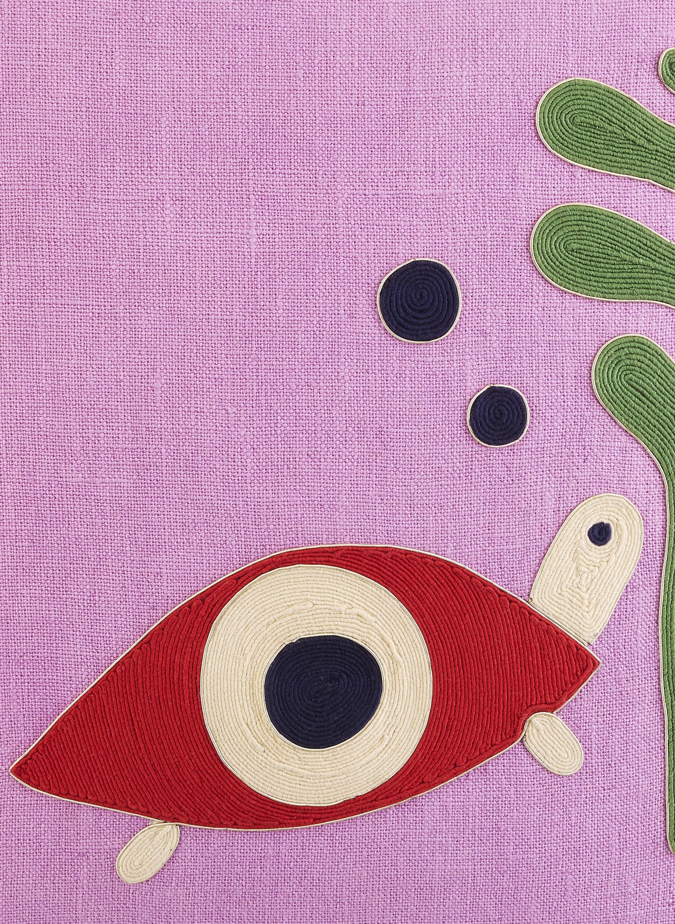 JONATHAN ADLER Dekokissen PLAYA TURTLE aus Leinen: ROSA / ROT / GRÜN