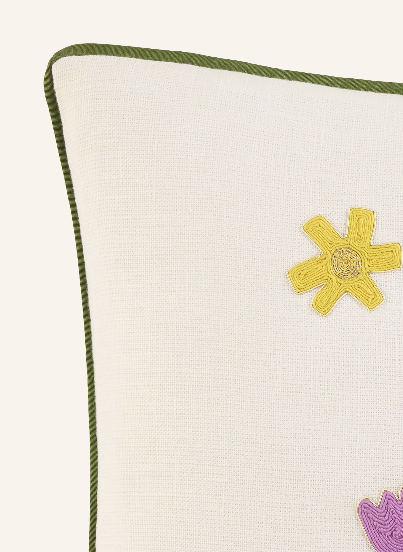 JONATHAN ADLER PLAYA Decorative Pillow, Linen: CREAM / RED / GREEN