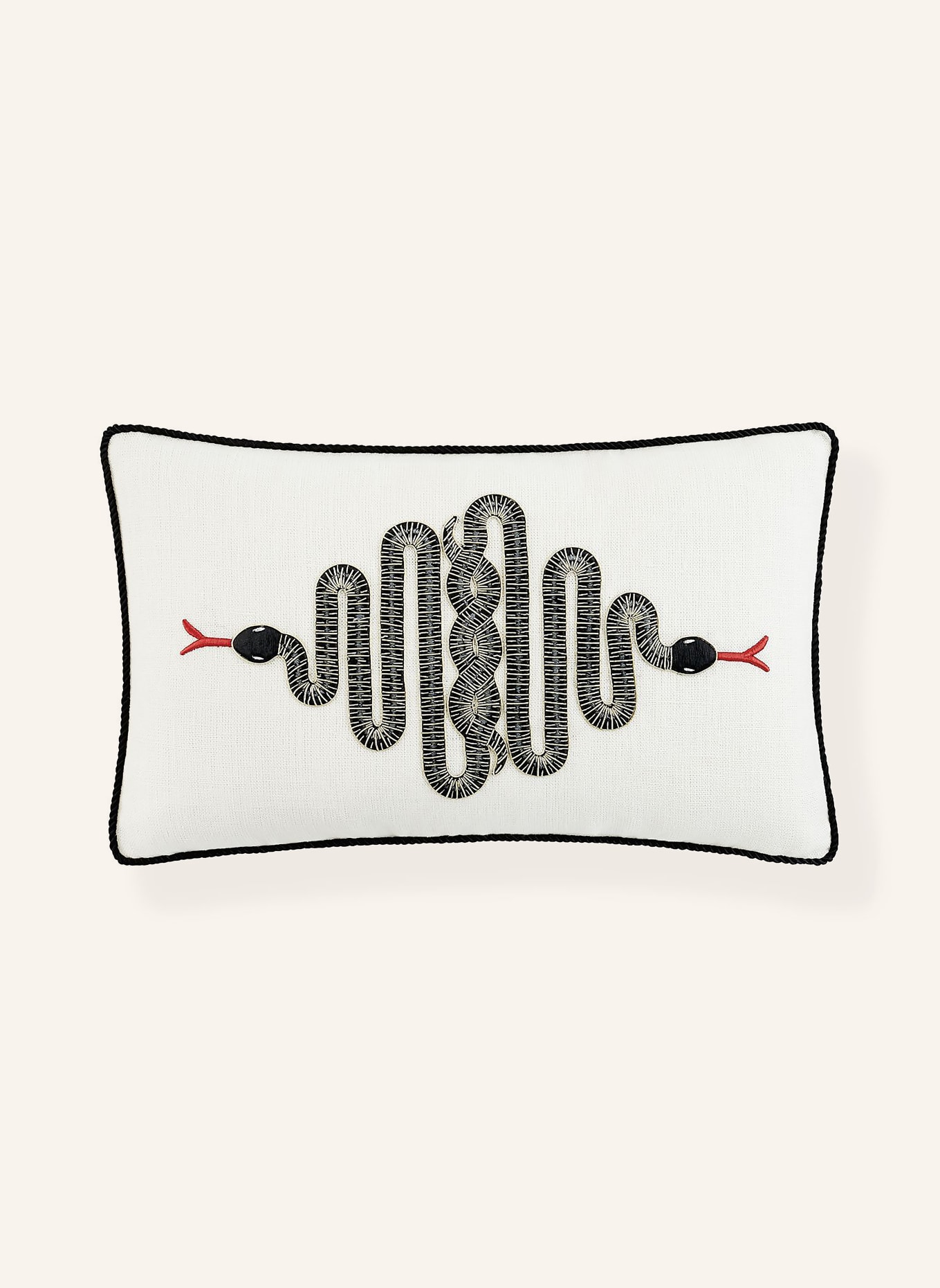 JONATHAN ADLER SNAKE decorative pillow: PINK / CREAM / BLUE GRAY