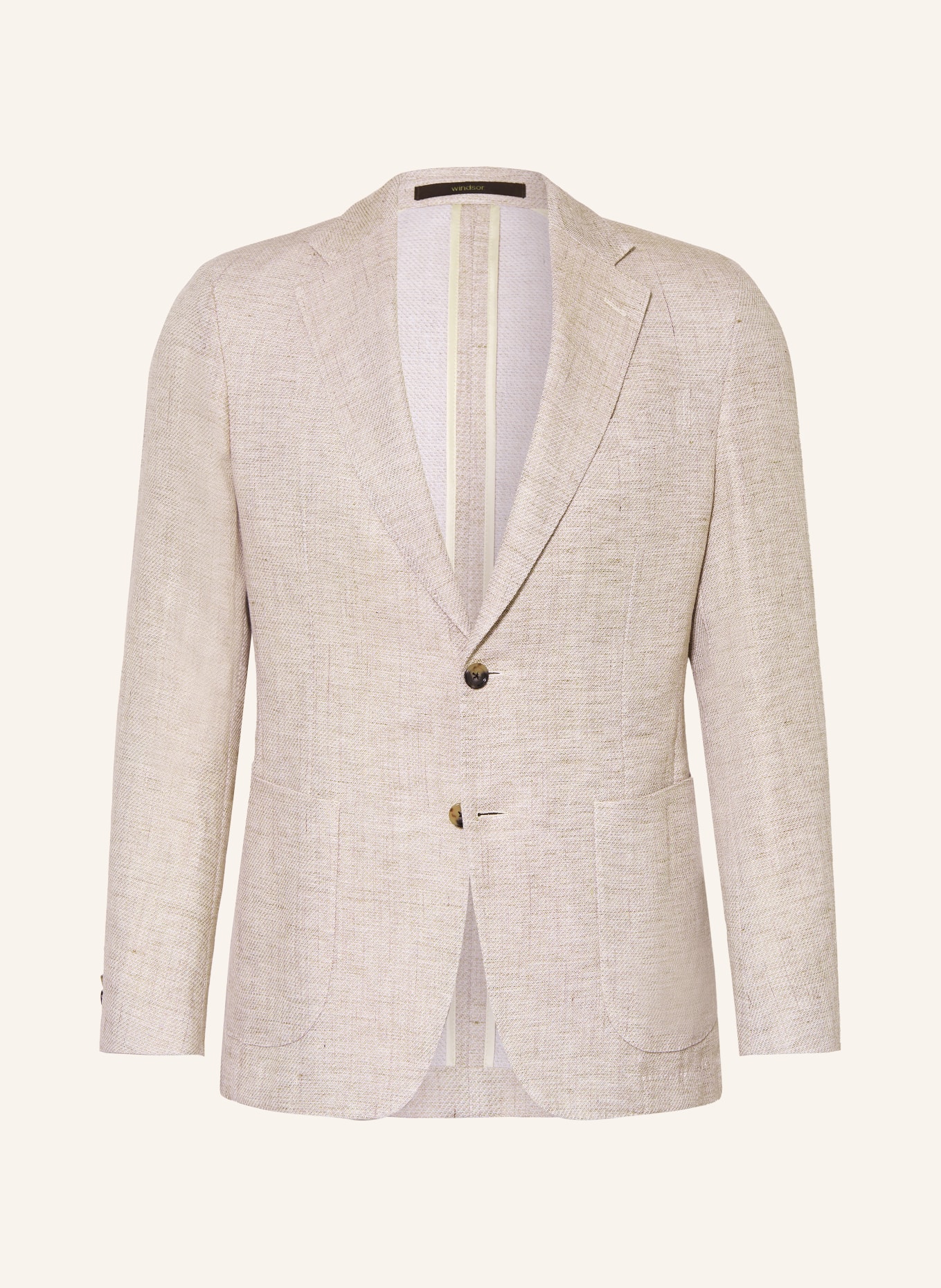 windsor.  colbert met getailleerde pasvorm van linnen: BEIGE