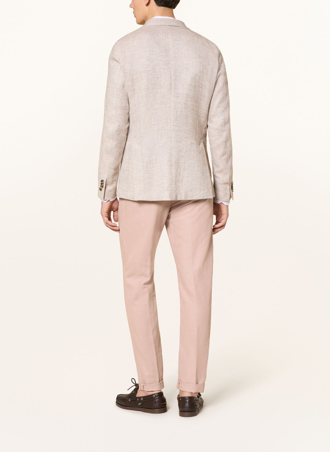 windsor.  colbert met getailleerde pasvorm van linnen: BEIGE