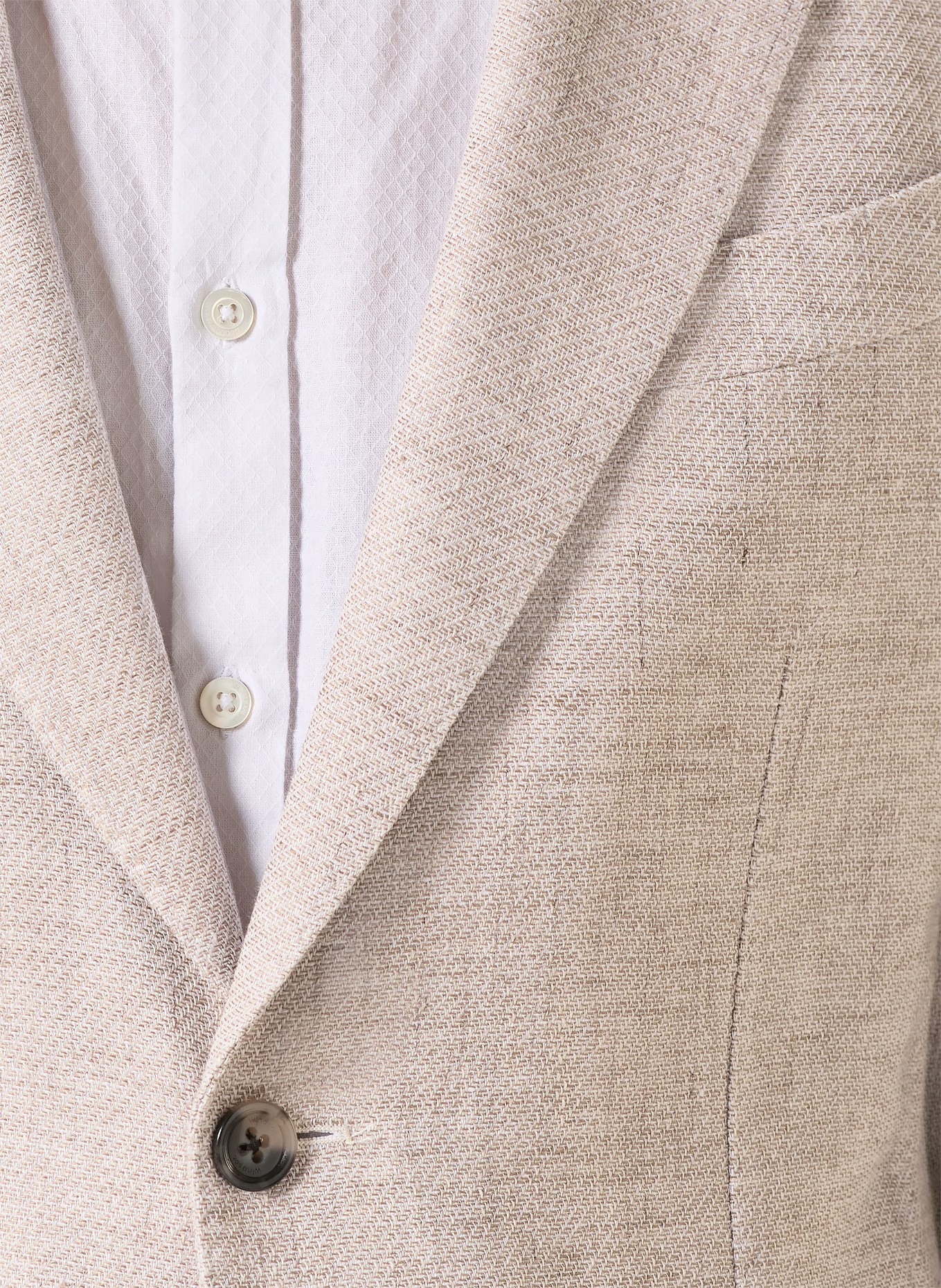 windsor.  colbert met getailleerde pasvorm van linnen: BEIGE