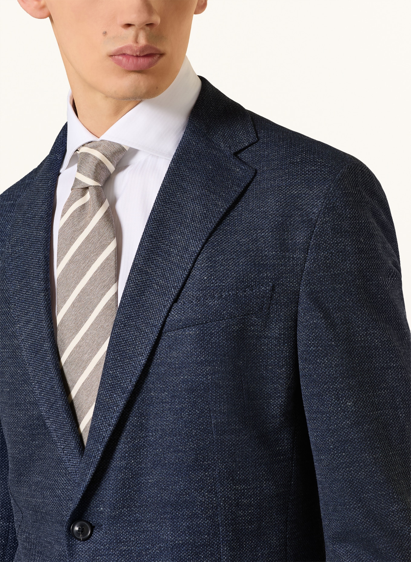 windsor. GIRO-colbert met extra slanke pasvorm en linnen: DONKERBLAUW