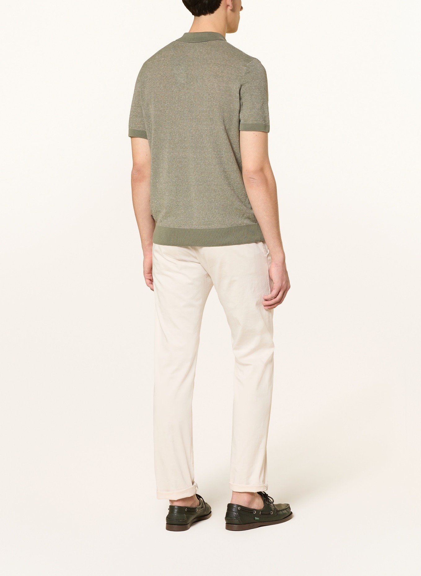 windsor. Gebreid poloshirt LINDO: DONKERGROEN