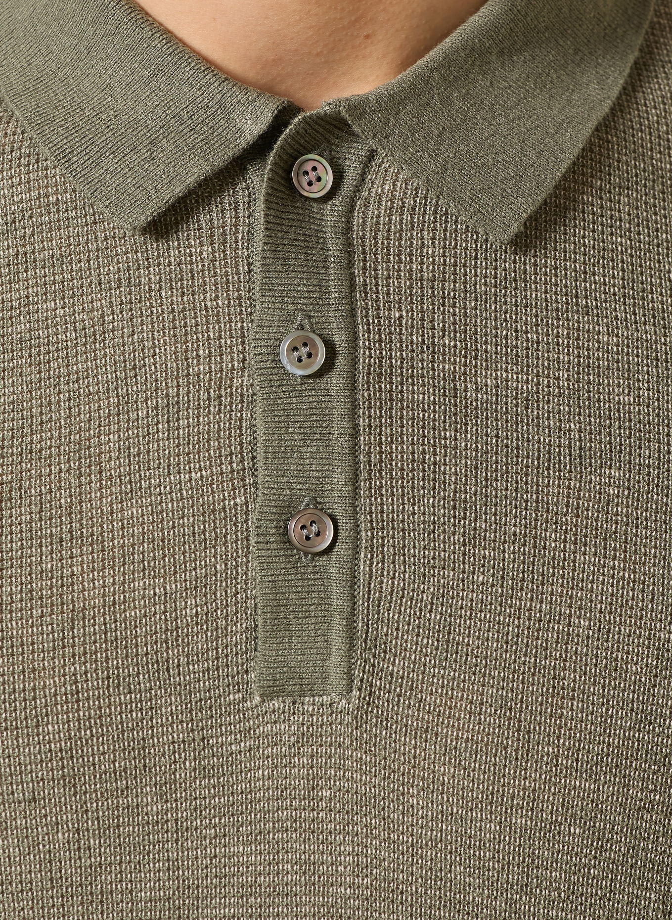 windsor. Gebreid poloshirt LINDO: DONKERGROEN