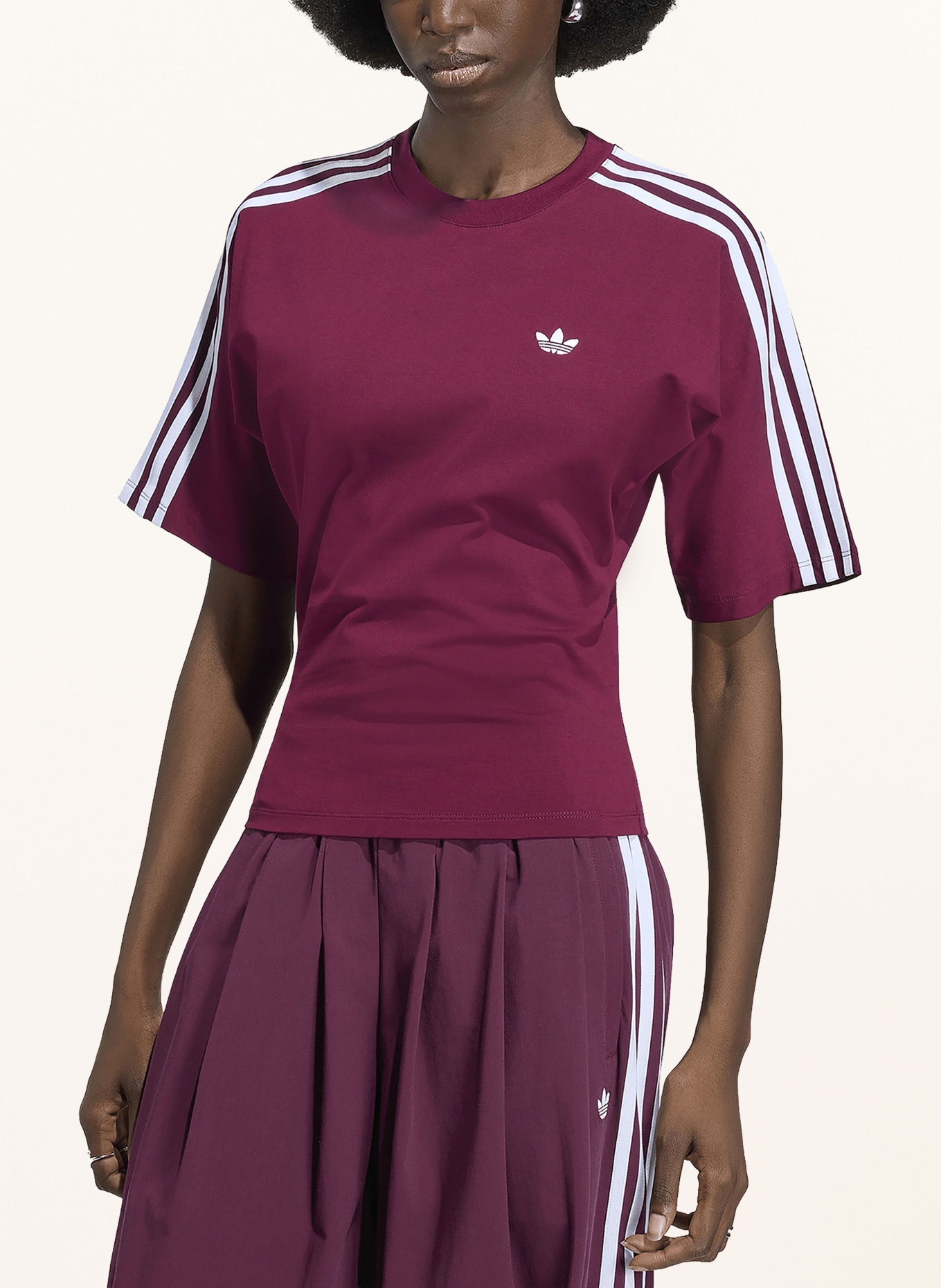 adidas Originals Tričko SLIM: TMAVĚ ČERVENÁ