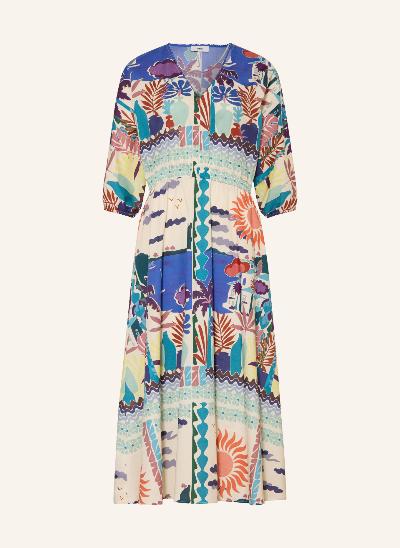 CINQUE Kleid CIINKA mit 3/4-Arm: CREME / LILA / BLAU