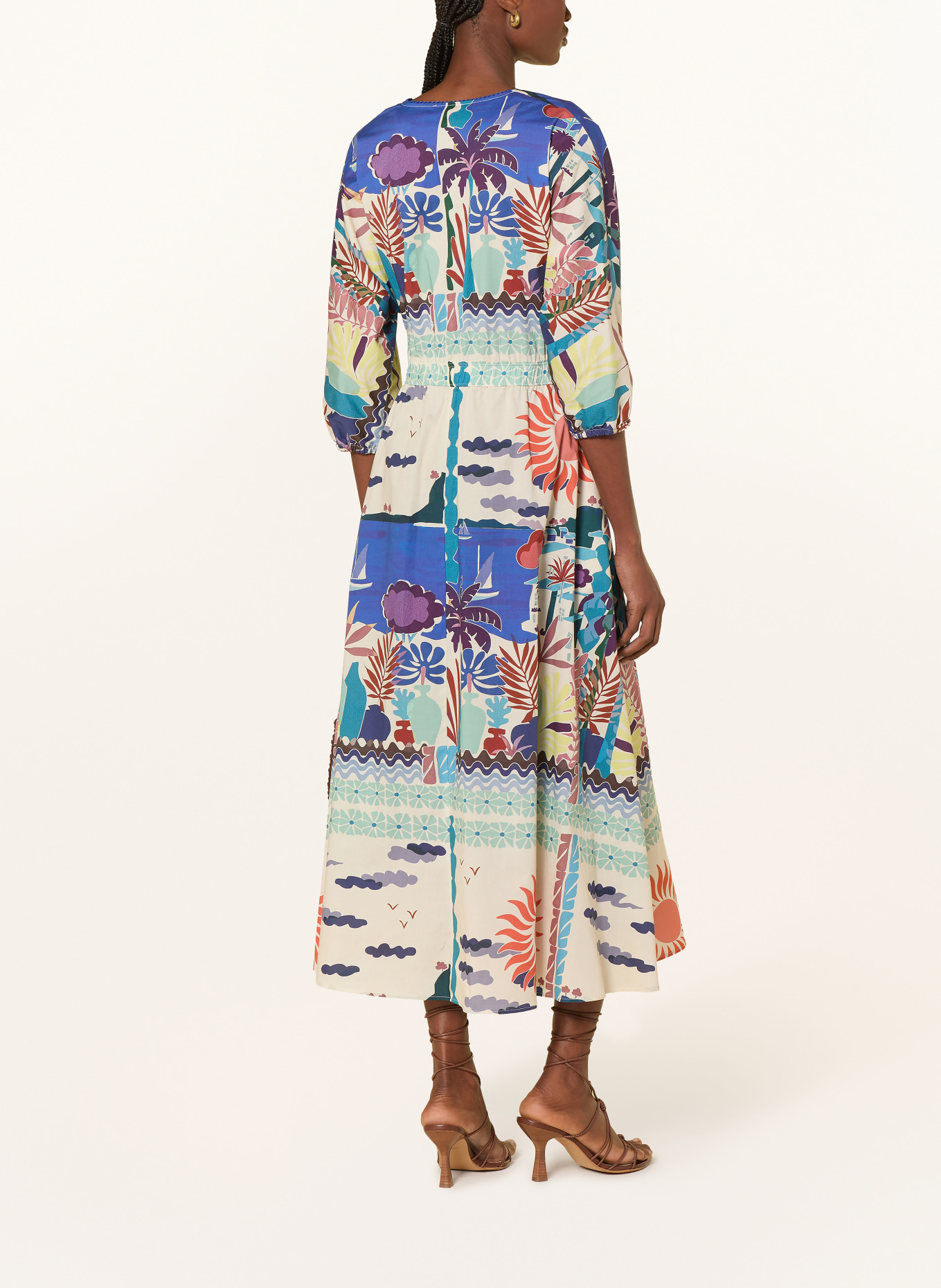 CINQUE Kleid CIINKA mit 3/4-Arm: CREME / LILA / BLAU