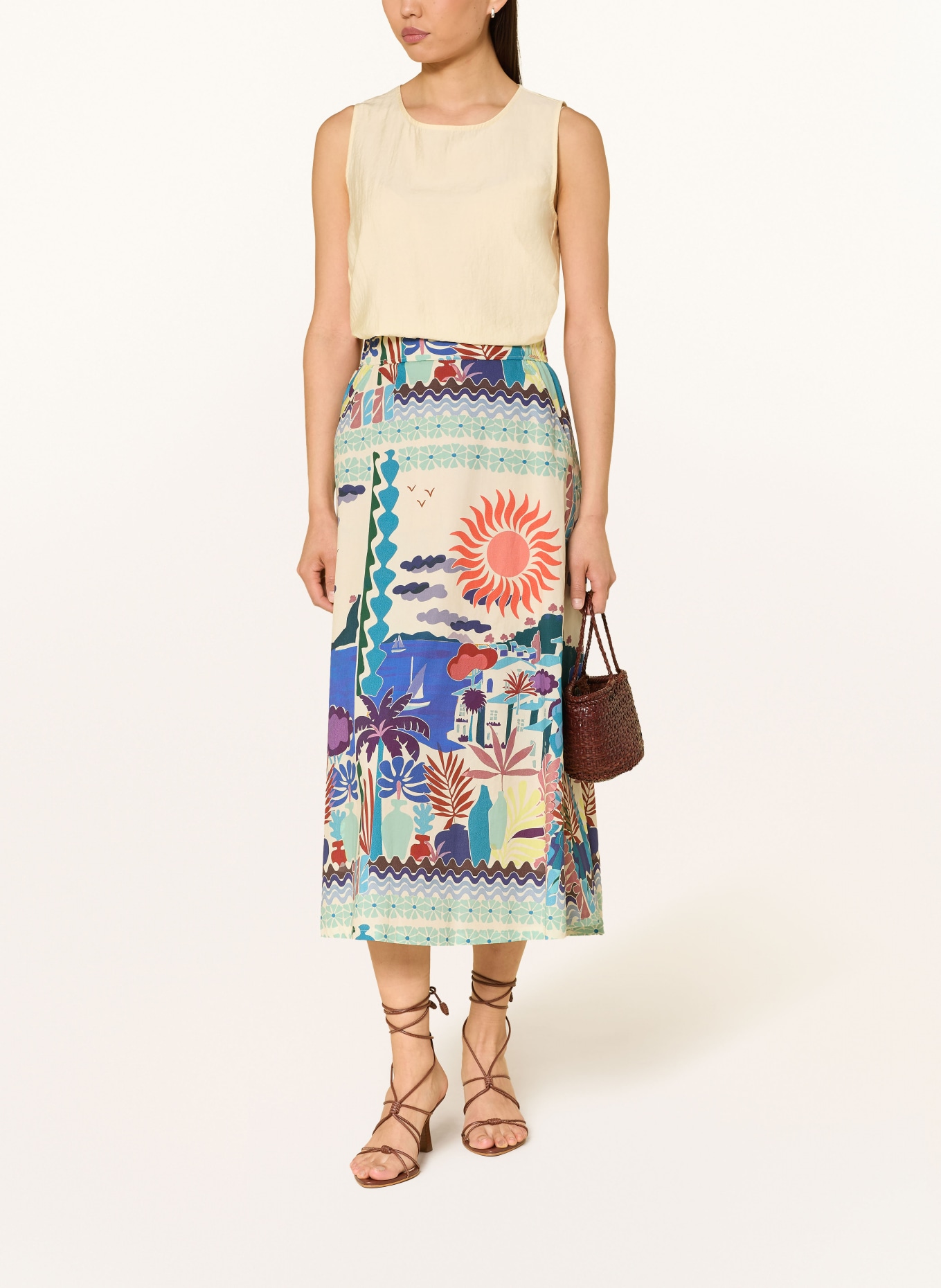 CINQUE Spódnica CICAMPUS: BEŻOWY / PETROL / NIEBIESKI