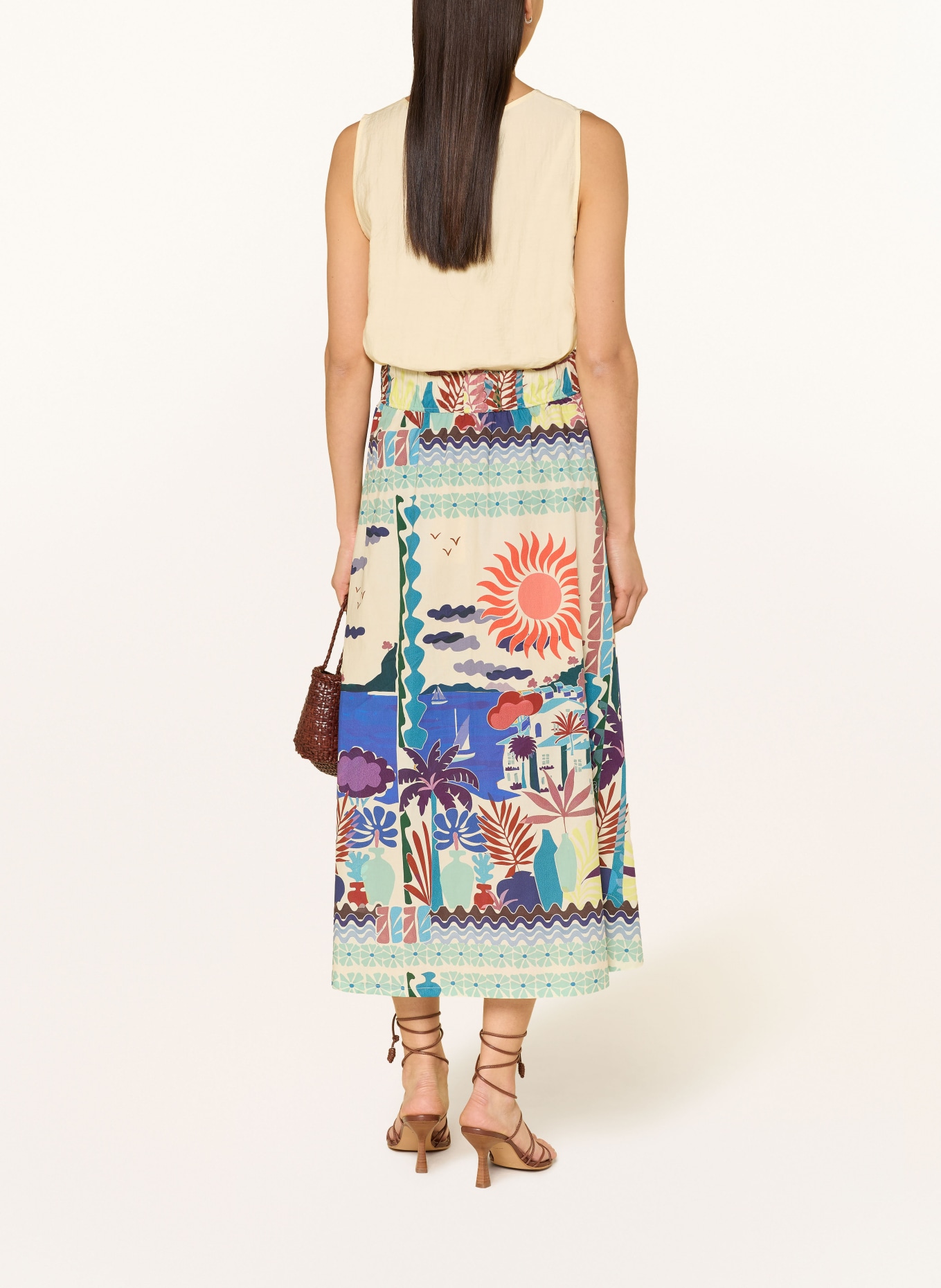 CINQUE Spódnica CICAMPUS: BEŻOWY / PETROL / NIEBIESKI