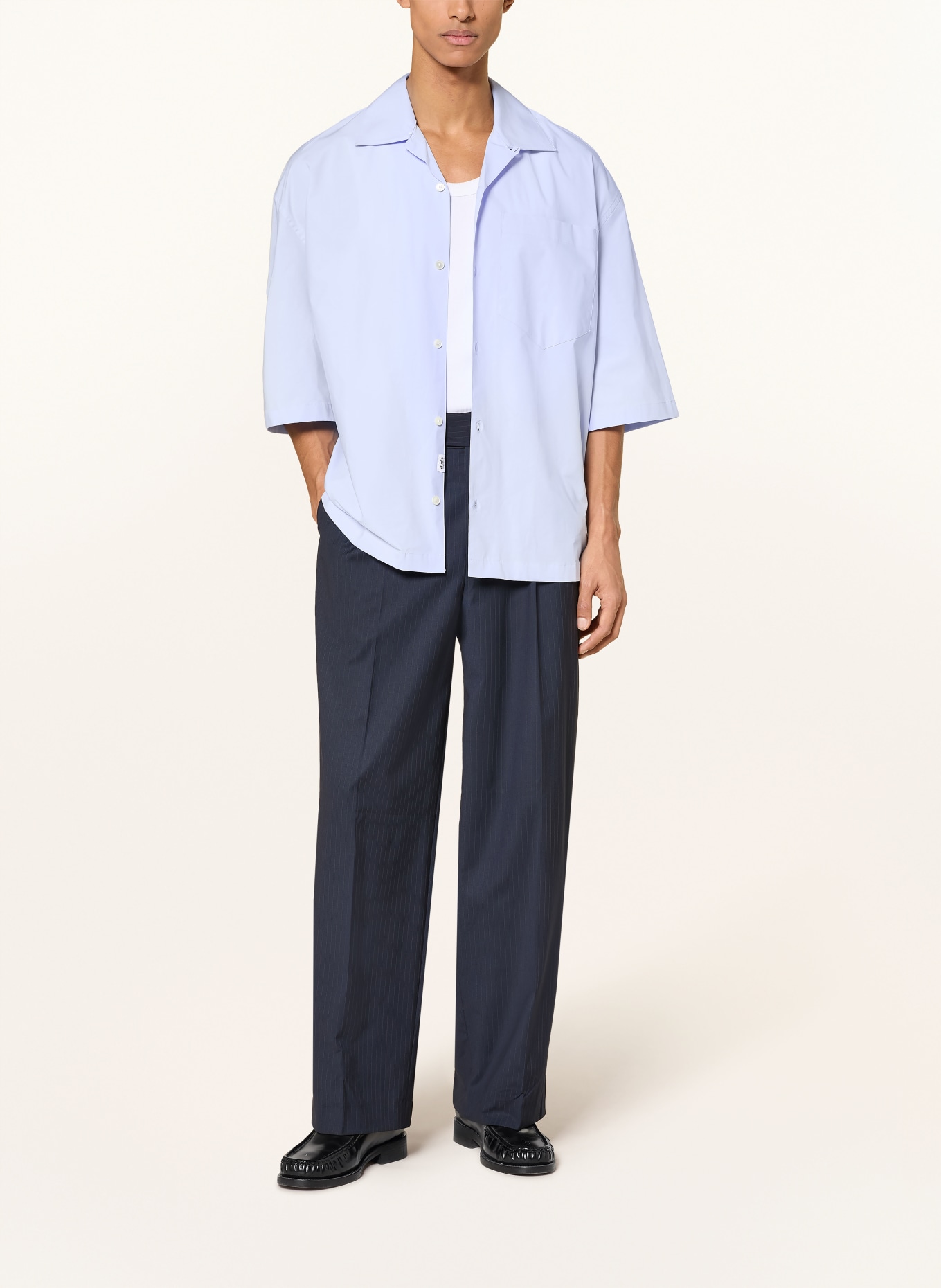 studio seidensticker Hemd Comfort Fit mit 3/4-Arm: HELLBLAU