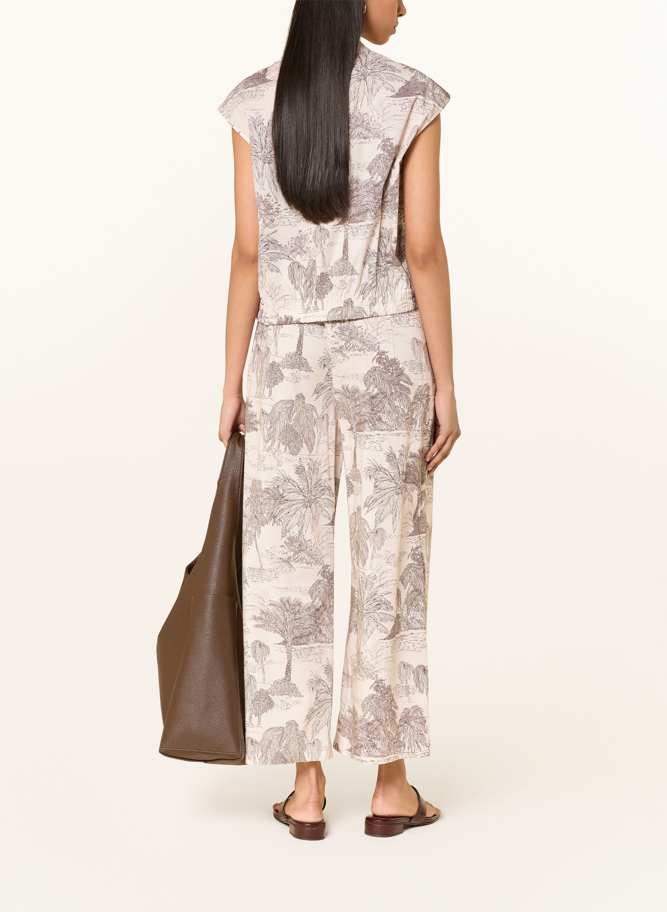 CINQUE 7/8-broek CIHARPER: CRÈME / MARRON FONCÉ