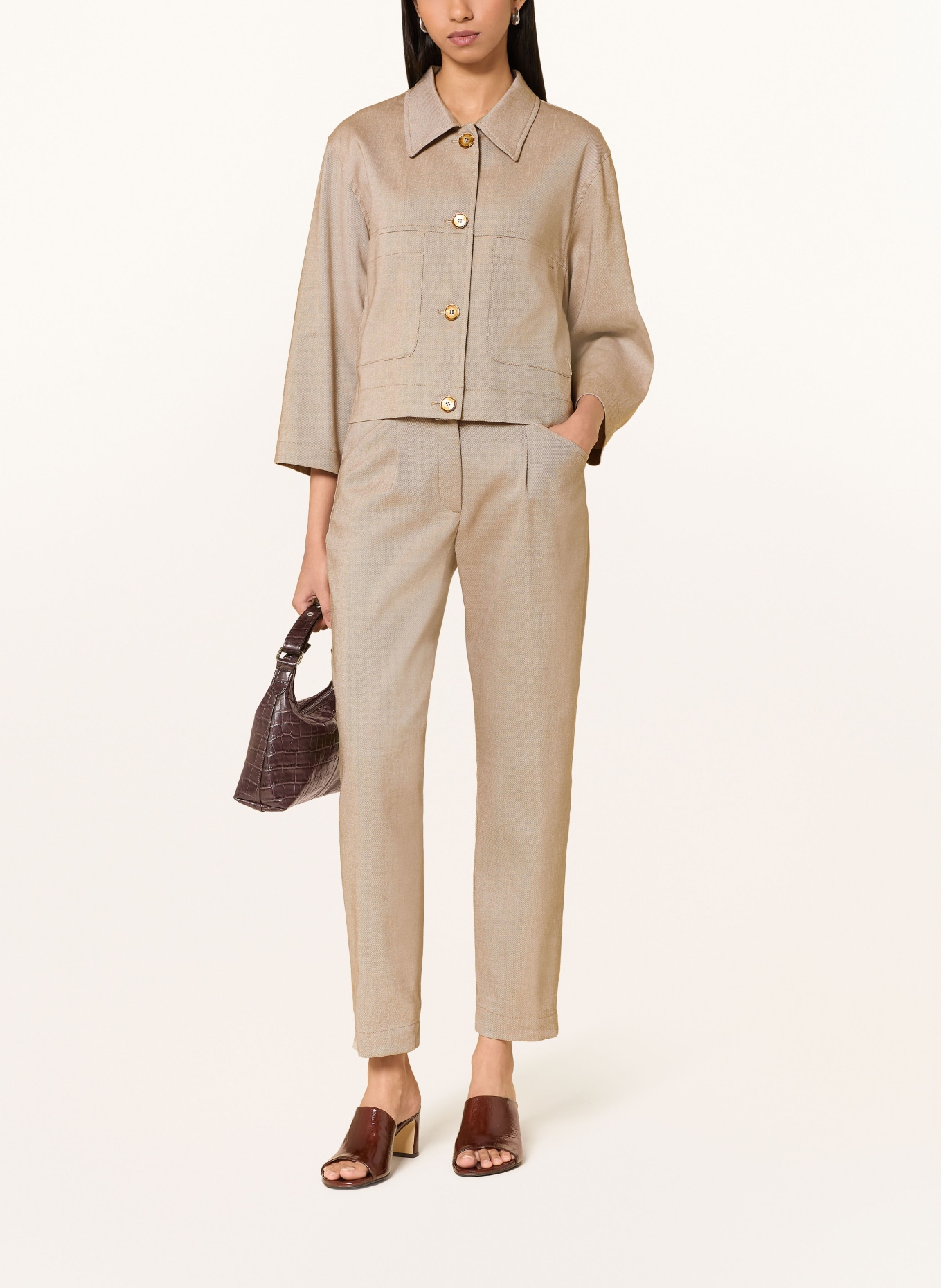 CINQUE Kastenjacke CILEDO mit 3/4-Arm: BEIGE / CREME