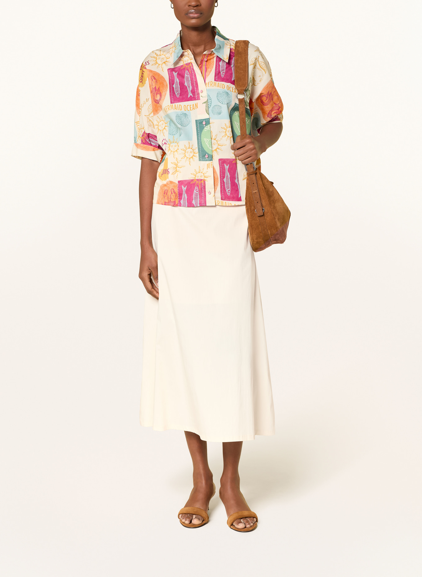 CINQUE Jupe CICAMPUS: ÉCRU