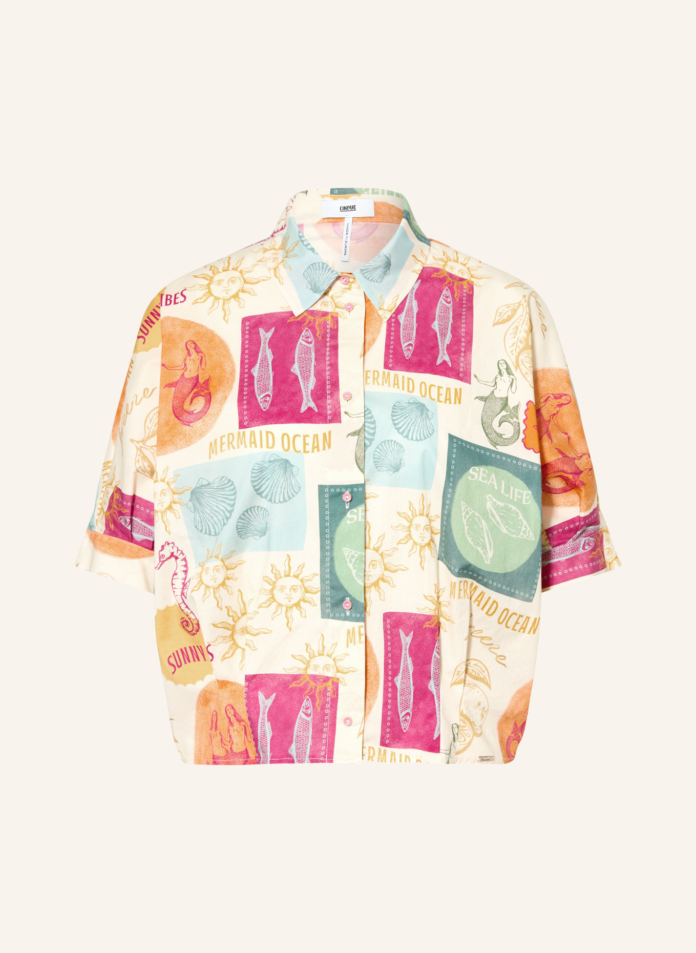 CINQUE Chemise CITERNI: CRÈME / ROUGE / VERT