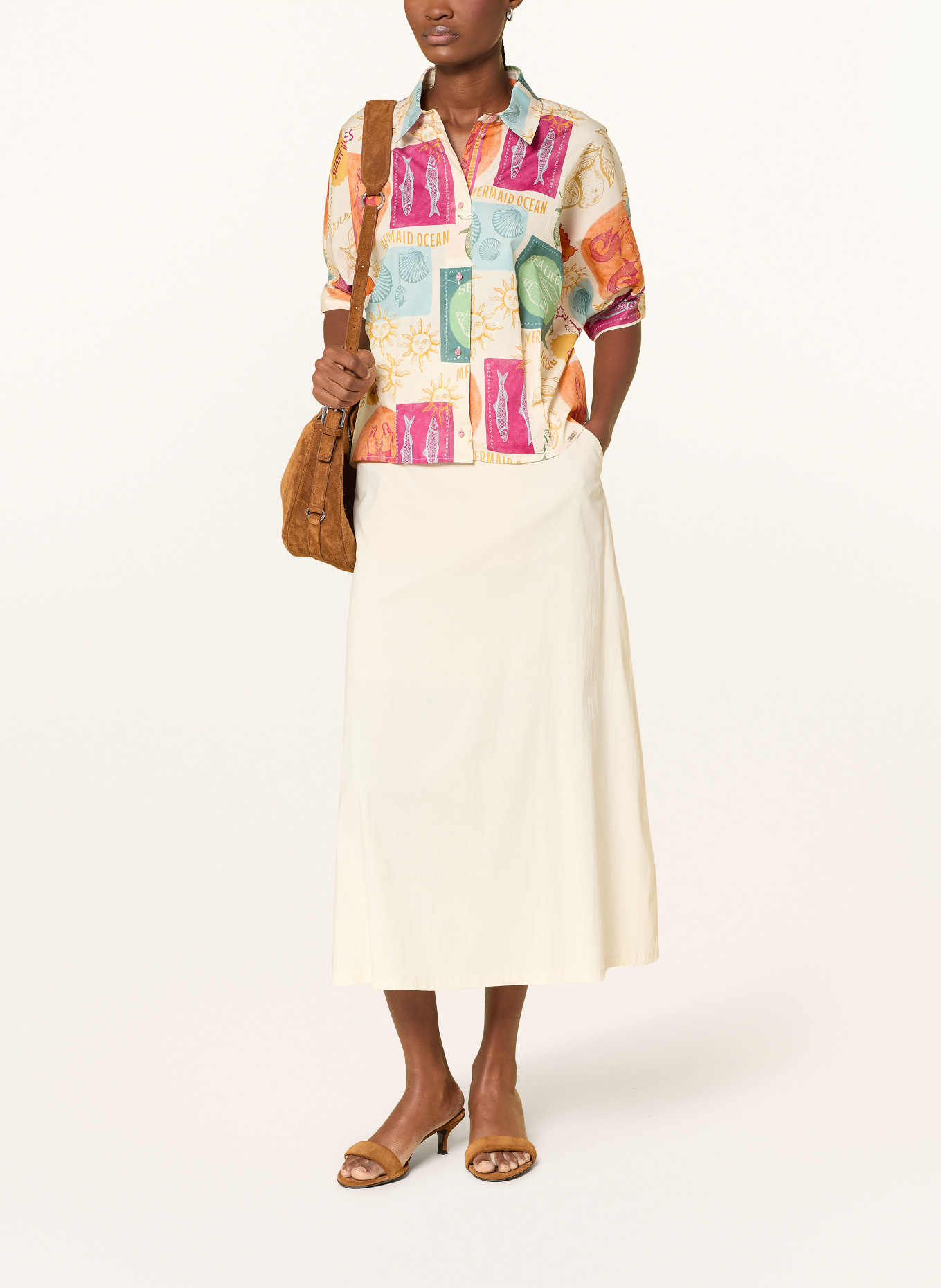 CINQUE Chemise CITERNI: CRÈME / ROUGE / VERT