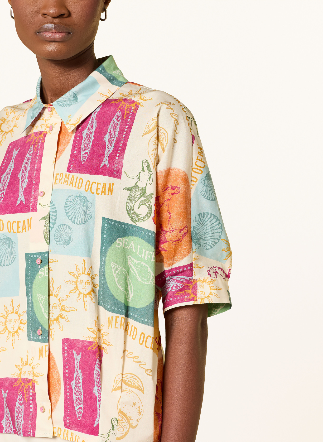 CINQUE Chemise CITERNI: CRÈME / ROUGE / VERT