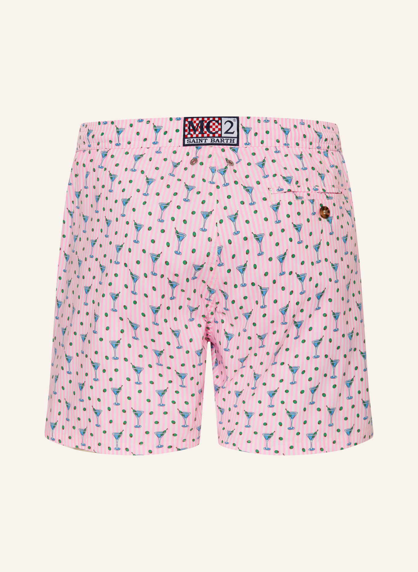 MC2 SAINT BARTH Zwemshorts: NEONROZE / GROEN / WIT