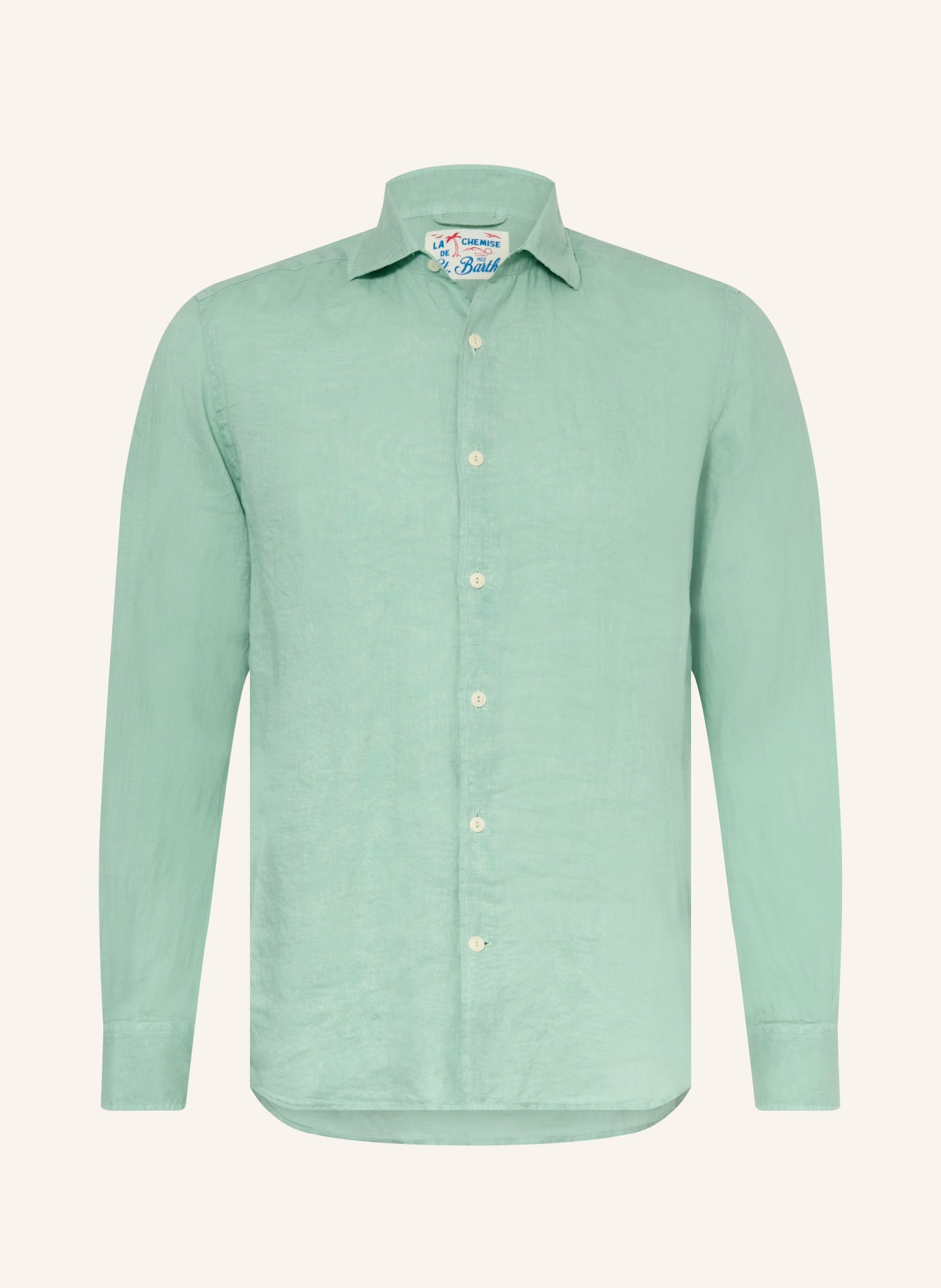 MC2 SAINT BARTH Resorthemd PAMPLONA Comfort Fit van linnen: TURQUOISE