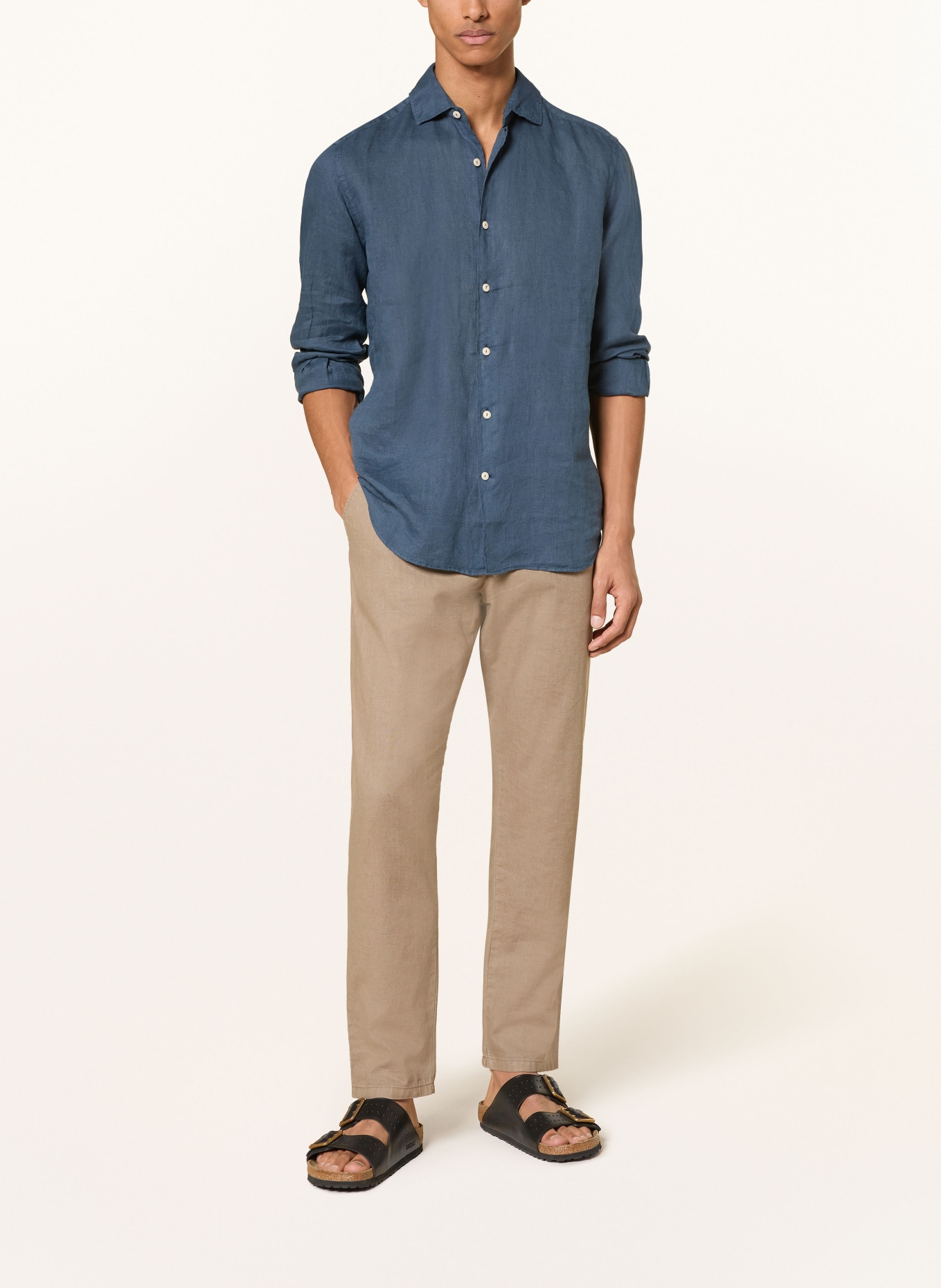 MC2 SAINT BARTH Resorthemd PAMPLONA Comfort Fit aus Leinen: DUNKELBLAU