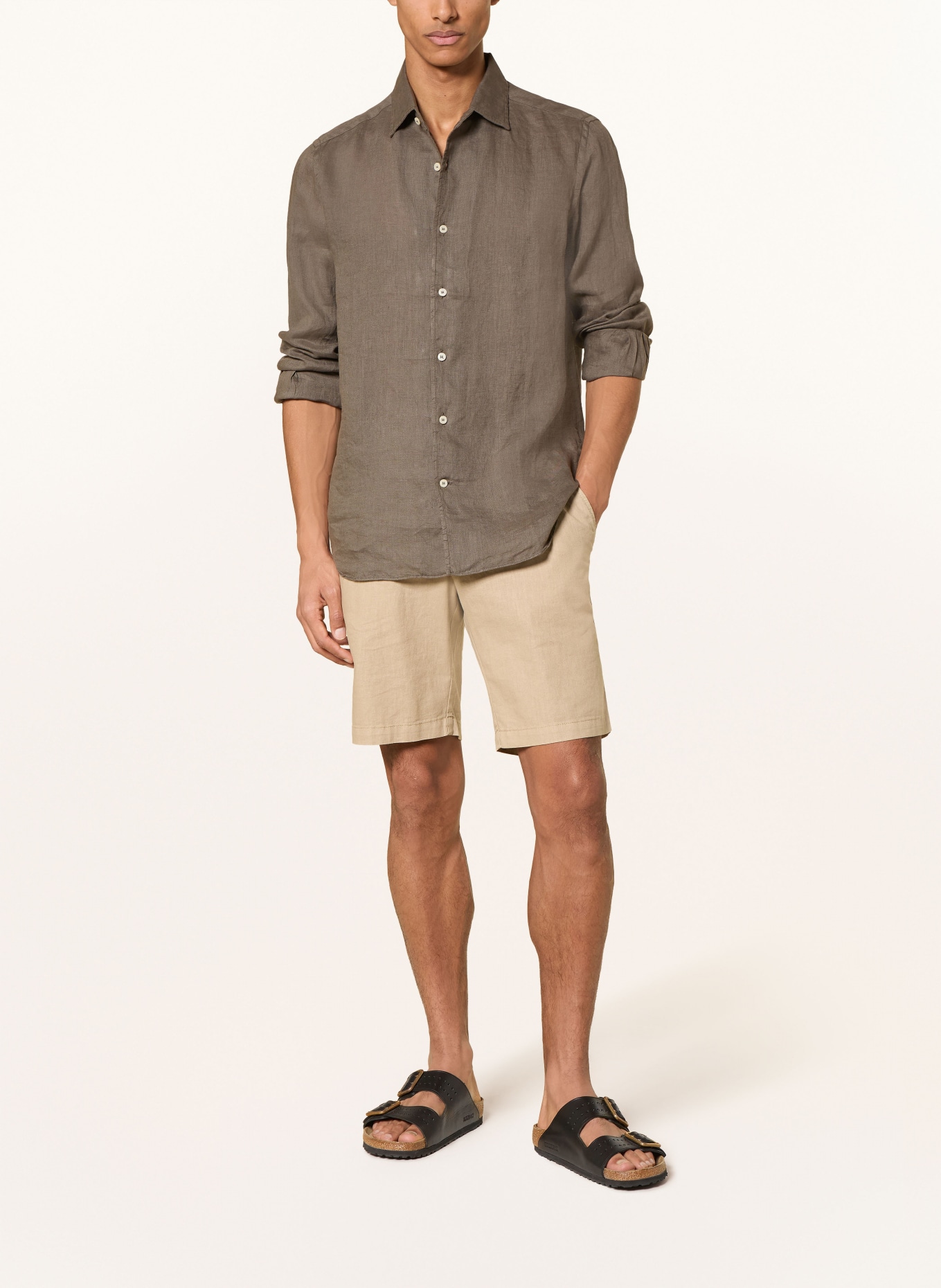 MC2 SAINT BARTH Leinenhemd RAPHAEL Comfort Fit: KHAKI
