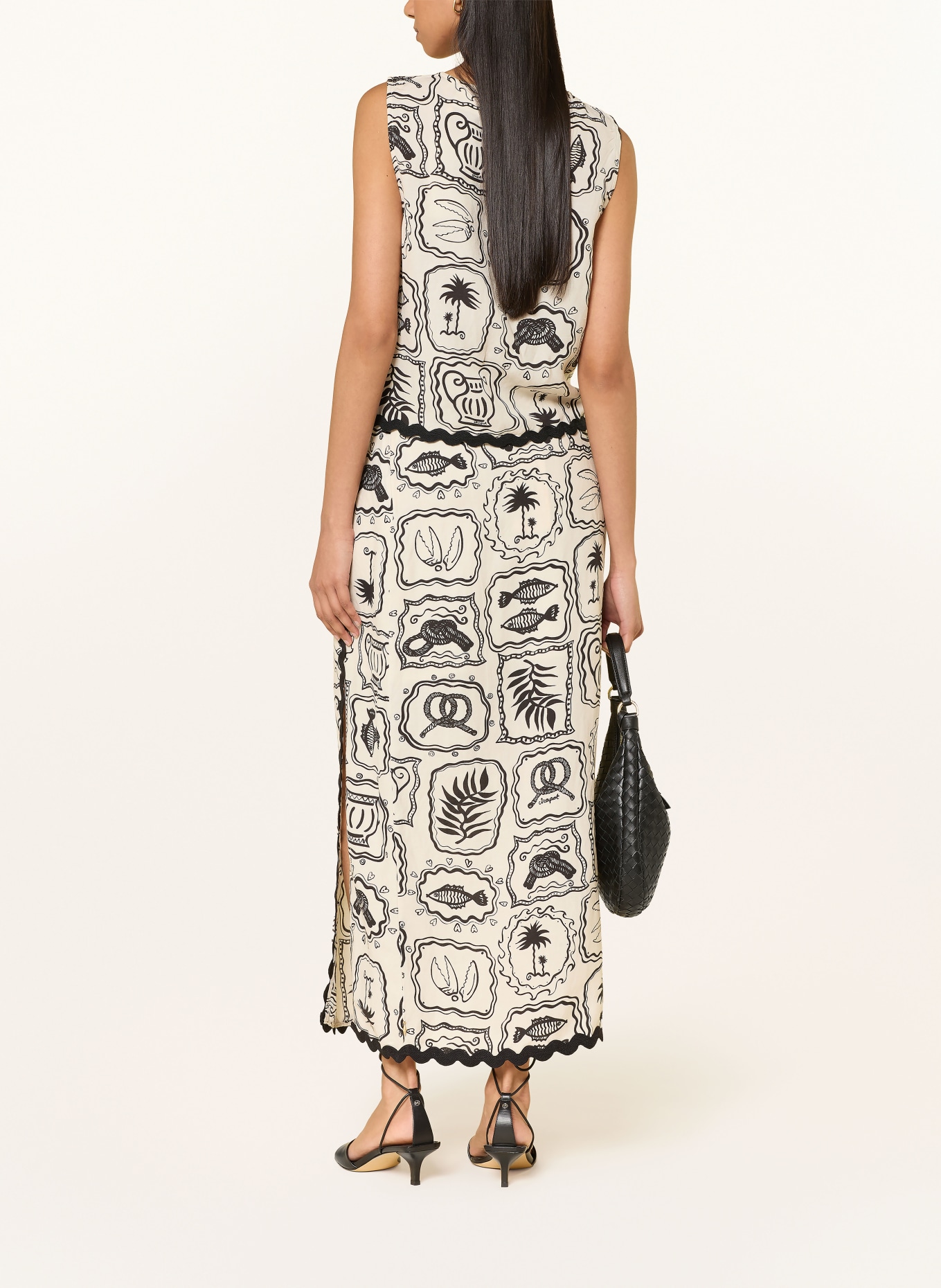 FABIENNE CHAPOT Blouse met linnen: CRÈME / ZWART