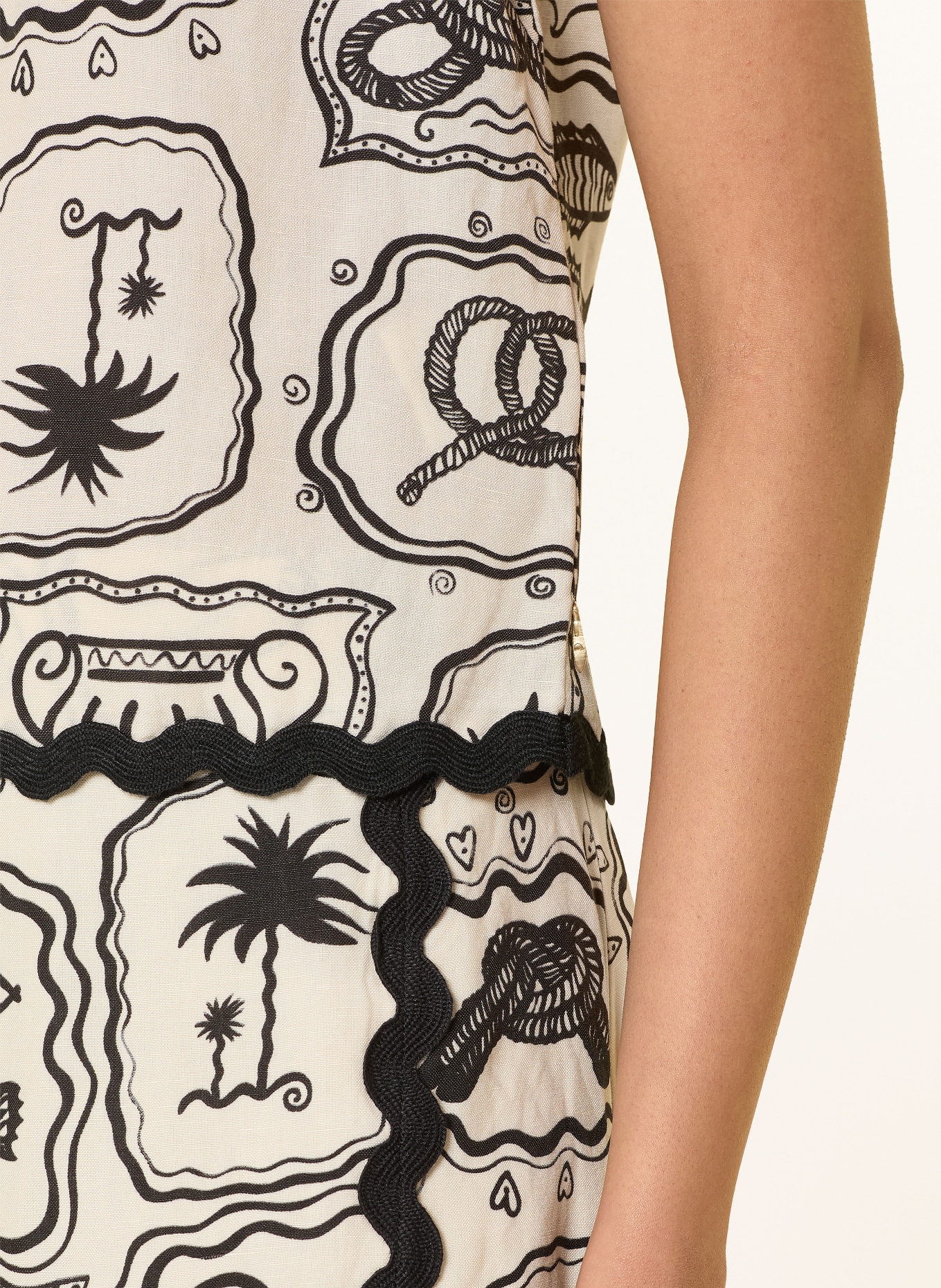 FABIENNE CHAPOT Blouse met linnen: CRÈME / ZWART