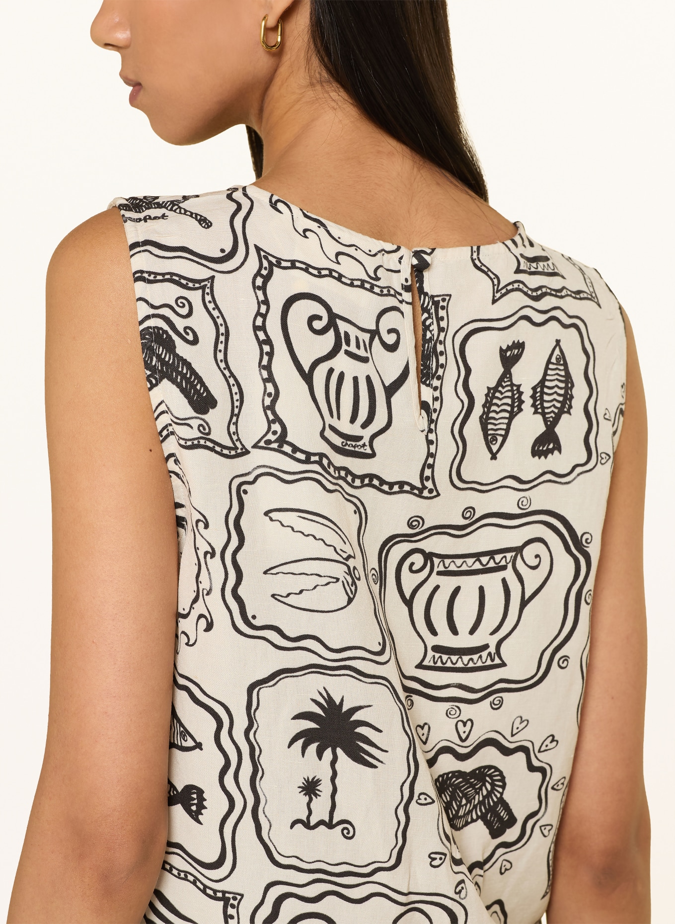 FABIENNE CHAPOT Blouse met linnen: CRÈME / ZWART