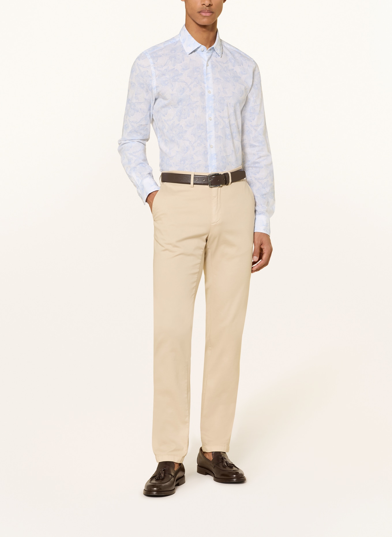 JOOP! Chemise PIT Slim Fit en lin: BLANC / BLEU CLAIR