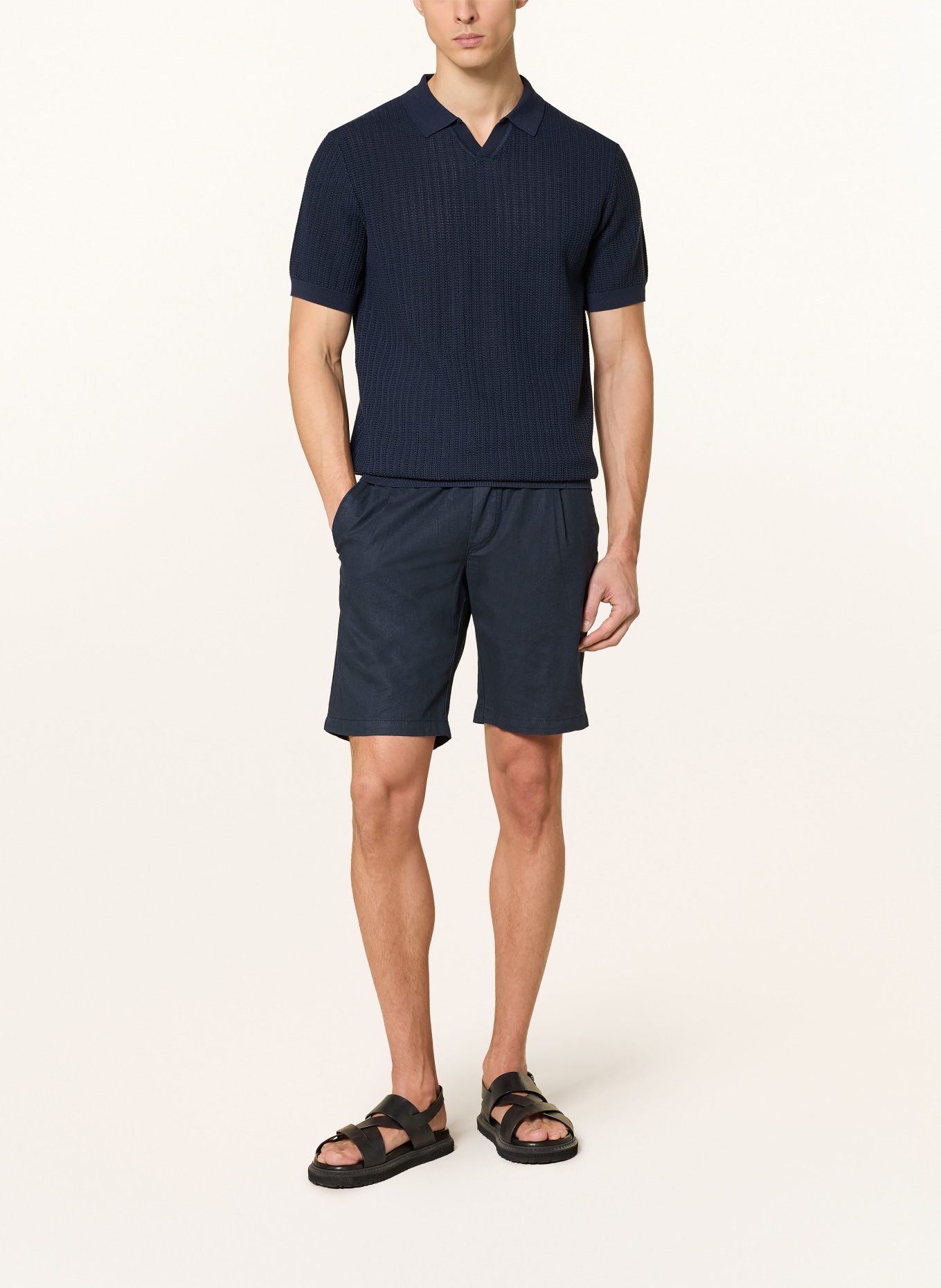 JOOP! Strick-Poloshirt BAORON: DUNKELBLAU